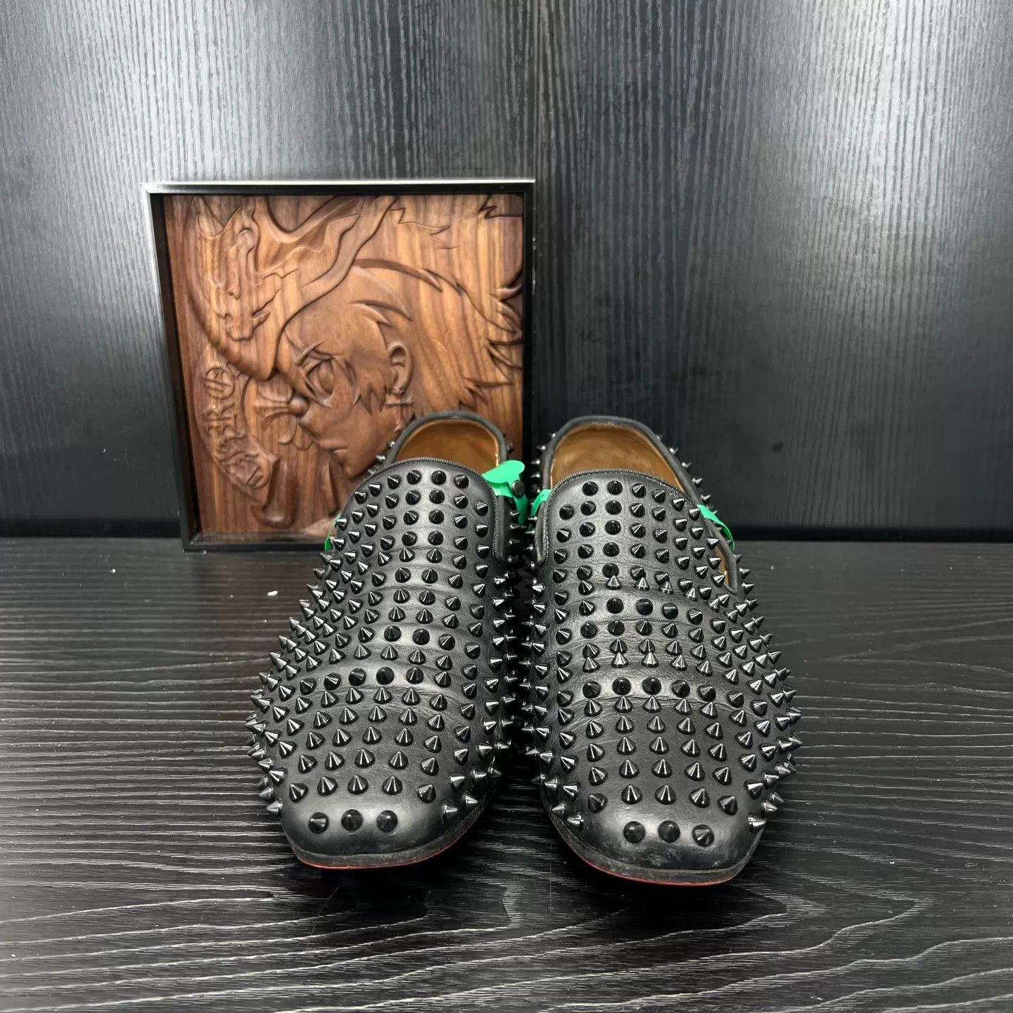 Christian Louboutin cl studded black leather 45.5 Size US 12.5 / EU 45-46 - 2 Thumbnail
