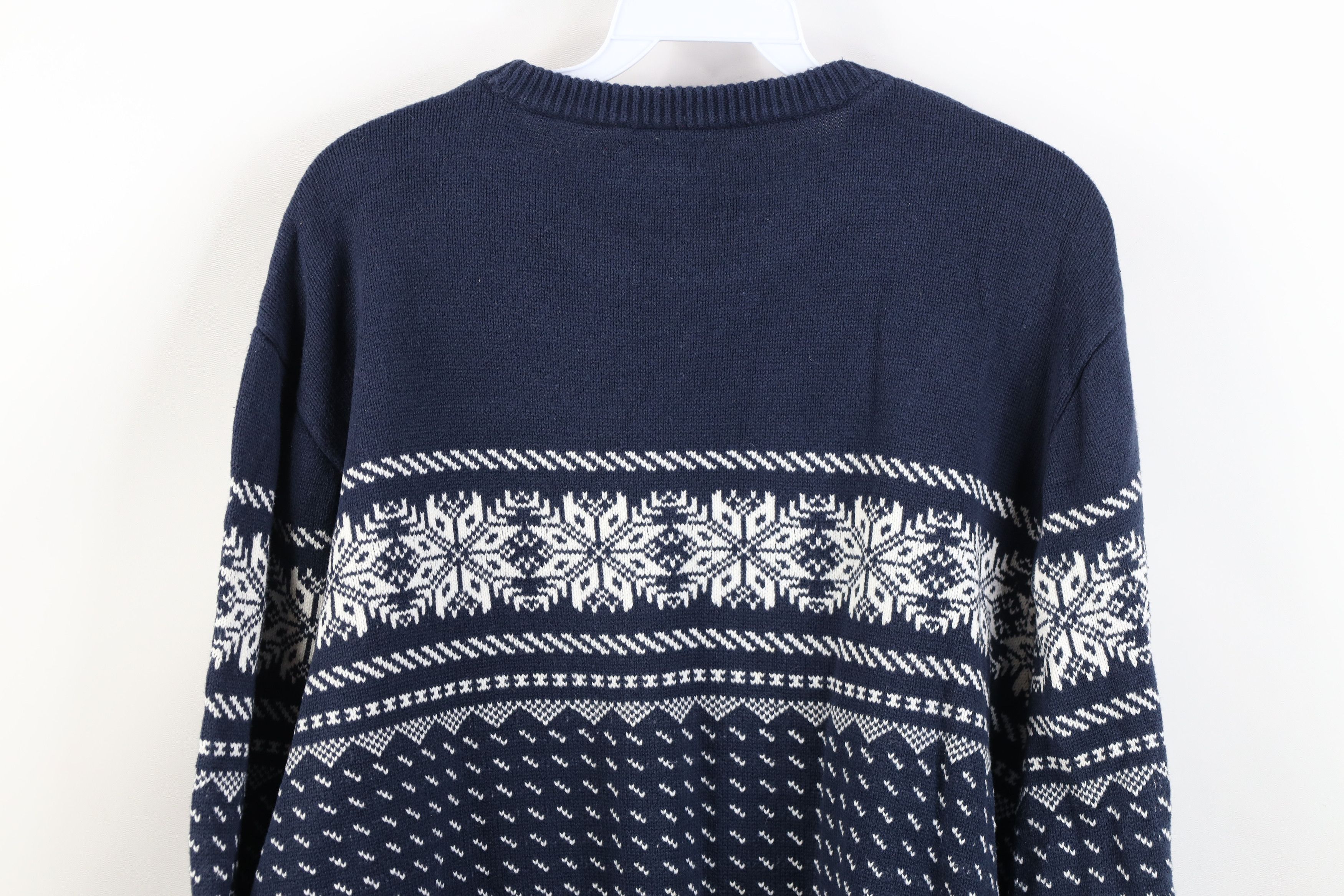 J.Crew Vintage Y2K J Crew Snowflake Fair Isle Cotton Knit Sweater Size US L / EU 52-54 / 3 - 11 Thumbnail