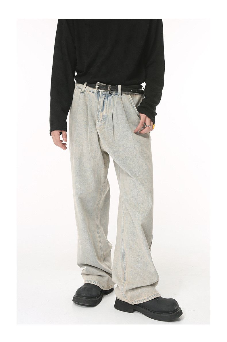 Vintage Men's Japanese retro loose light blue distressed jeans Size US 32 / EU 48 - 1 Thumbnail