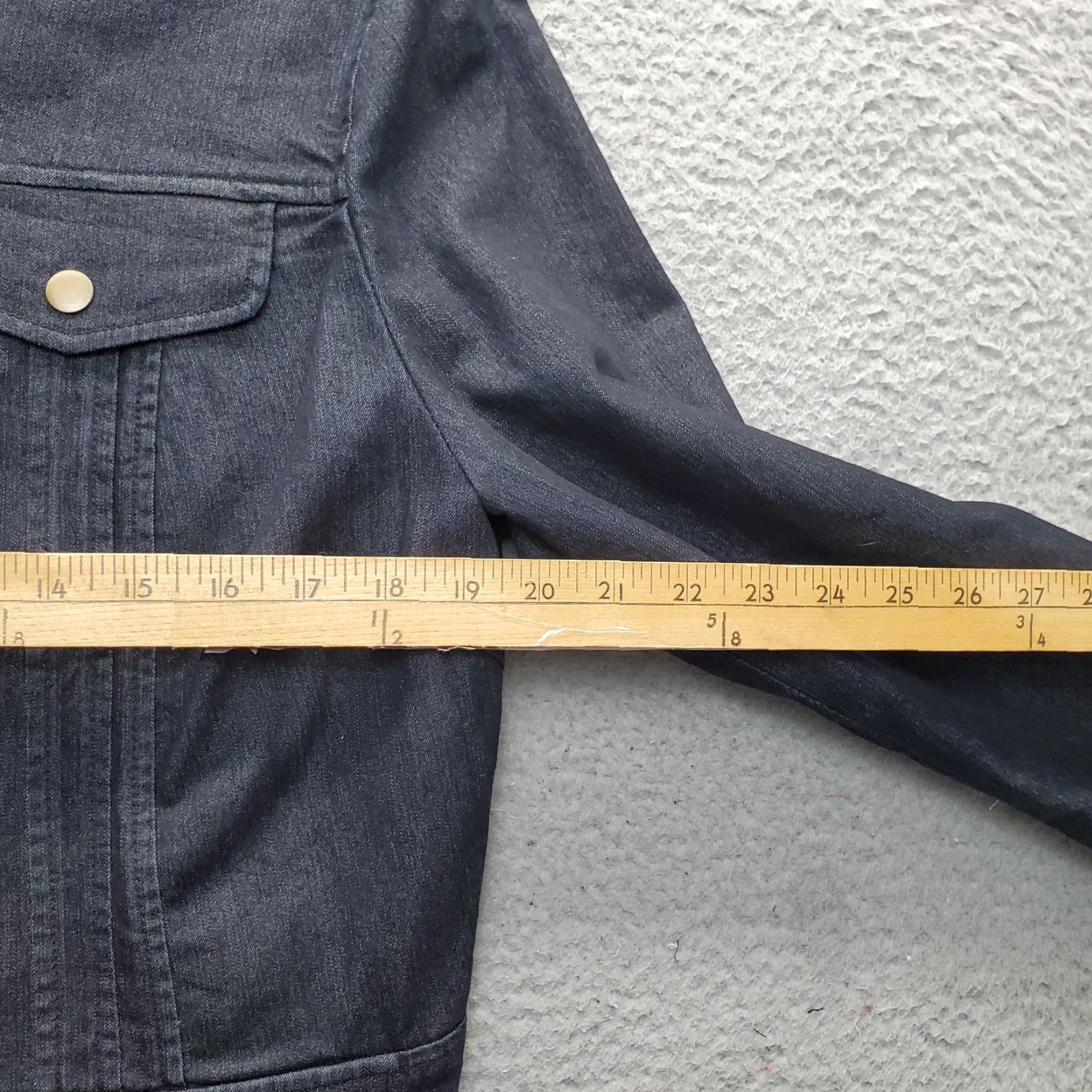 Denime Apostrophe Paris Denim Jacket Women’s 14 Black Cotton Stretch Pocket Zipper EUC Jacket Size XL / US 12-14 / IT 48-50 - 4 Thumbnail