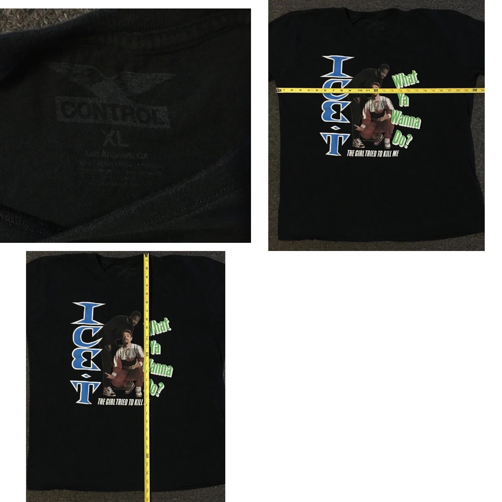 Vintage VINTAGE Ice T What Ya Wanna Do? Shirt XL Black Hip Hop Rap Tee 90s Mens Size US XL / EU 56 / 4 - 8 Thumbnail