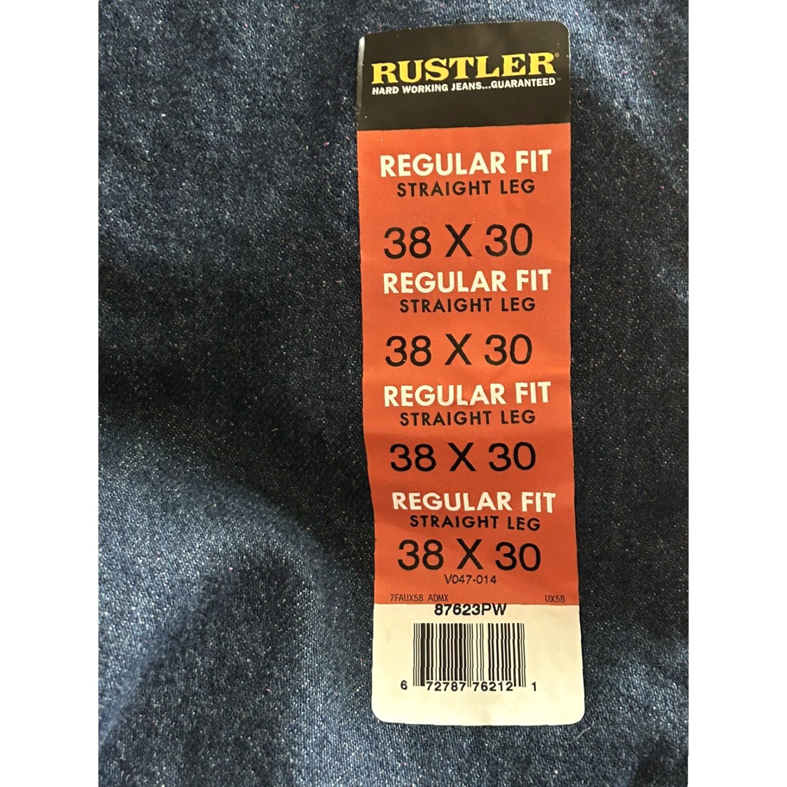 Vintage Rustler Jeans Mens Regular Fit Straight Leg 38x30 Blue Cotton Denim 5-Pocket Belt Loops Durable Xtra Rugged Straight Denim Jeans Mens Size US 38 / EU 54 - 4 Thumbnail