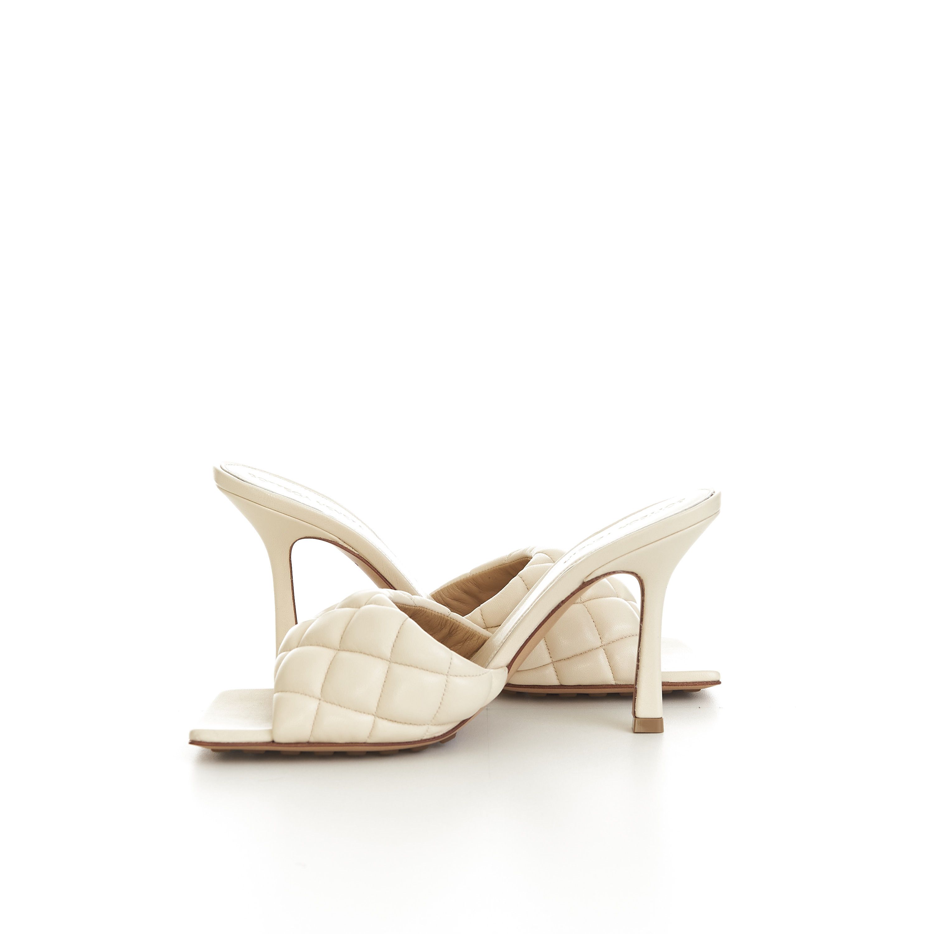 Bottega Veneta Padded Mules In Seasalt White Quilted Leather Size US 10 / IT 40 - 9 Thumbnail
