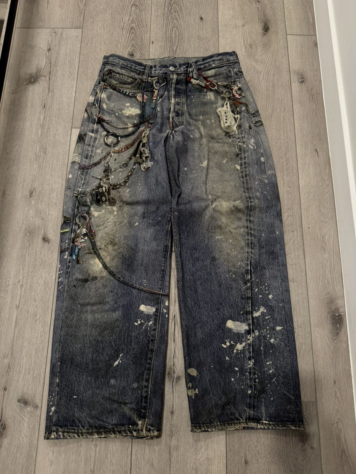 Pre-owned Acne Studios Trompe L'oeil Jeans In Multicolor