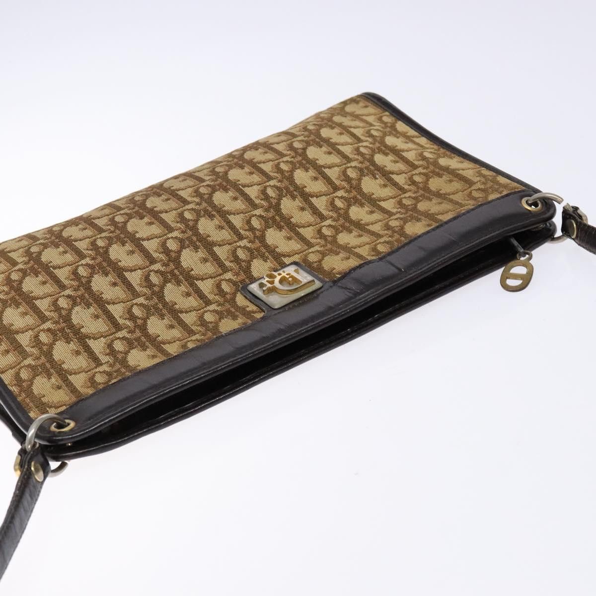 Dior DIOR Trotter Canvas Shoulder Bag Brown Gold Size ONE SIZE - 6 Thumbnail