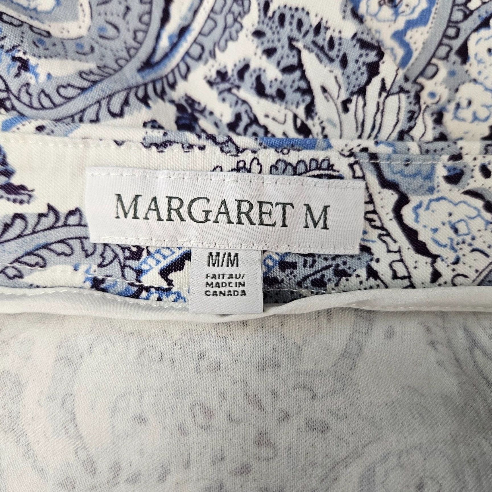 Vintage Margaret M Womens Skirt Paisley Short A-Line Pull On Rayon Blend Purple Blue Size M Size 32" / US 10 / IT 46 - 4 Thumbnail