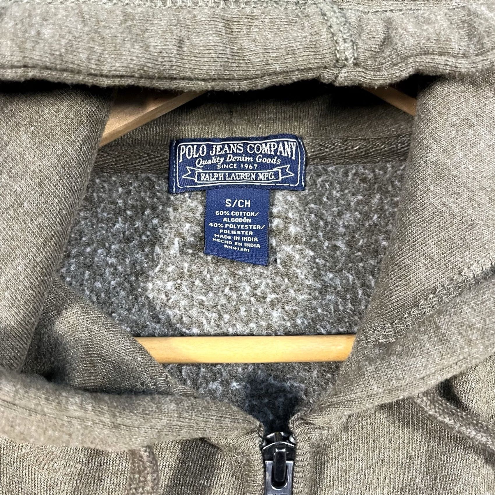 Polo Ralph Lauren VINTAGE Polo Ralph Lauren Polo Jeans Co. Full Zip Hoodie Mens Small Green Spell Out Hoodie Size US S / EU 44-46 / 1 - 3 Thumbnail