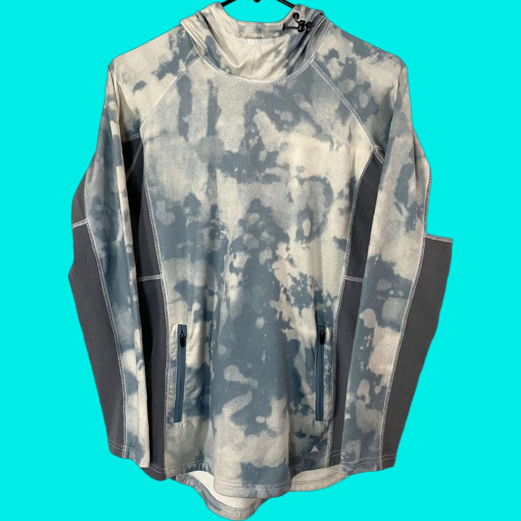 Burton VINTAGE Burton Dryride Snowboarding Hoodie Women Small Blue/White Tie-Dye Long-Sleeve Size S / US 4 / IT 40 - 1 Thumbnail