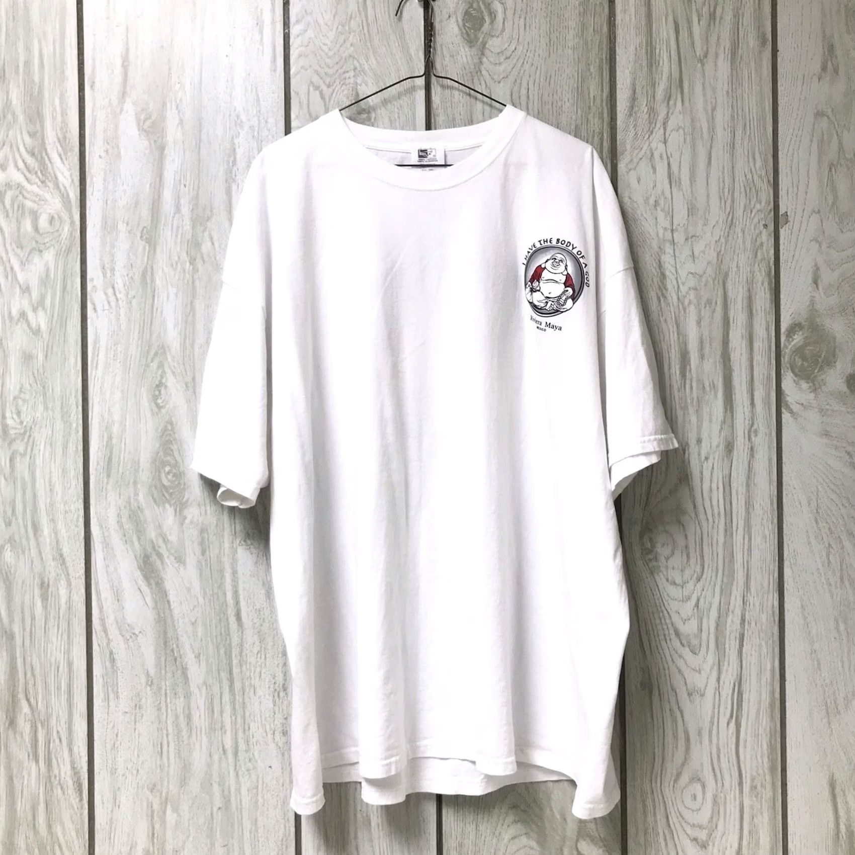 Vintage Mr. Buho T-Shirt Men White I Have The Body Of A God Laughing Buddha Dad Bod Mexico Graphic Short Sleeve 2XL Size US XXL / EU 58 / 5 - 2 Thumbnail