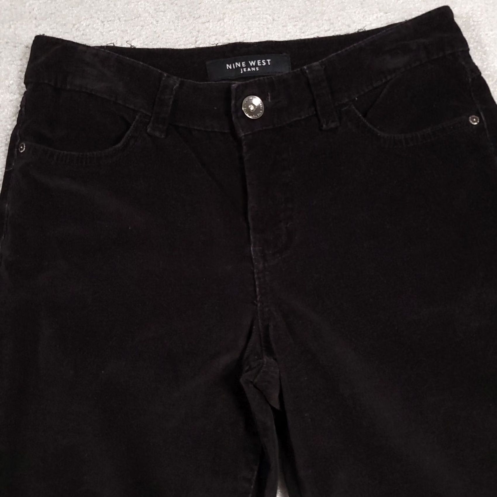 Nine West Nine West Corduroy Pants Jegging Cotton Stretch Straight Leg Women's 6 Black Size 28" / US 6 / IT 42 - 3 Thumbnail