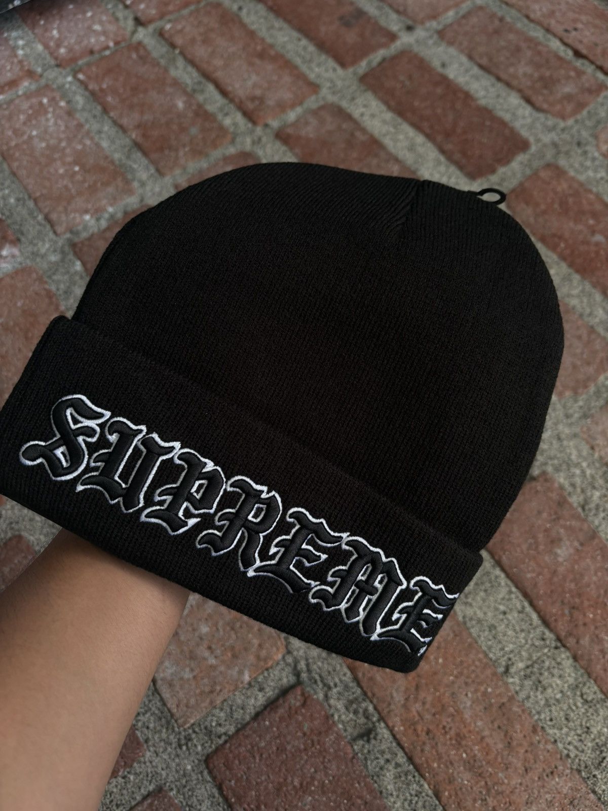 Supreme Supreme Old English Beanie Skullie Skully Hat Blue | Grailed
