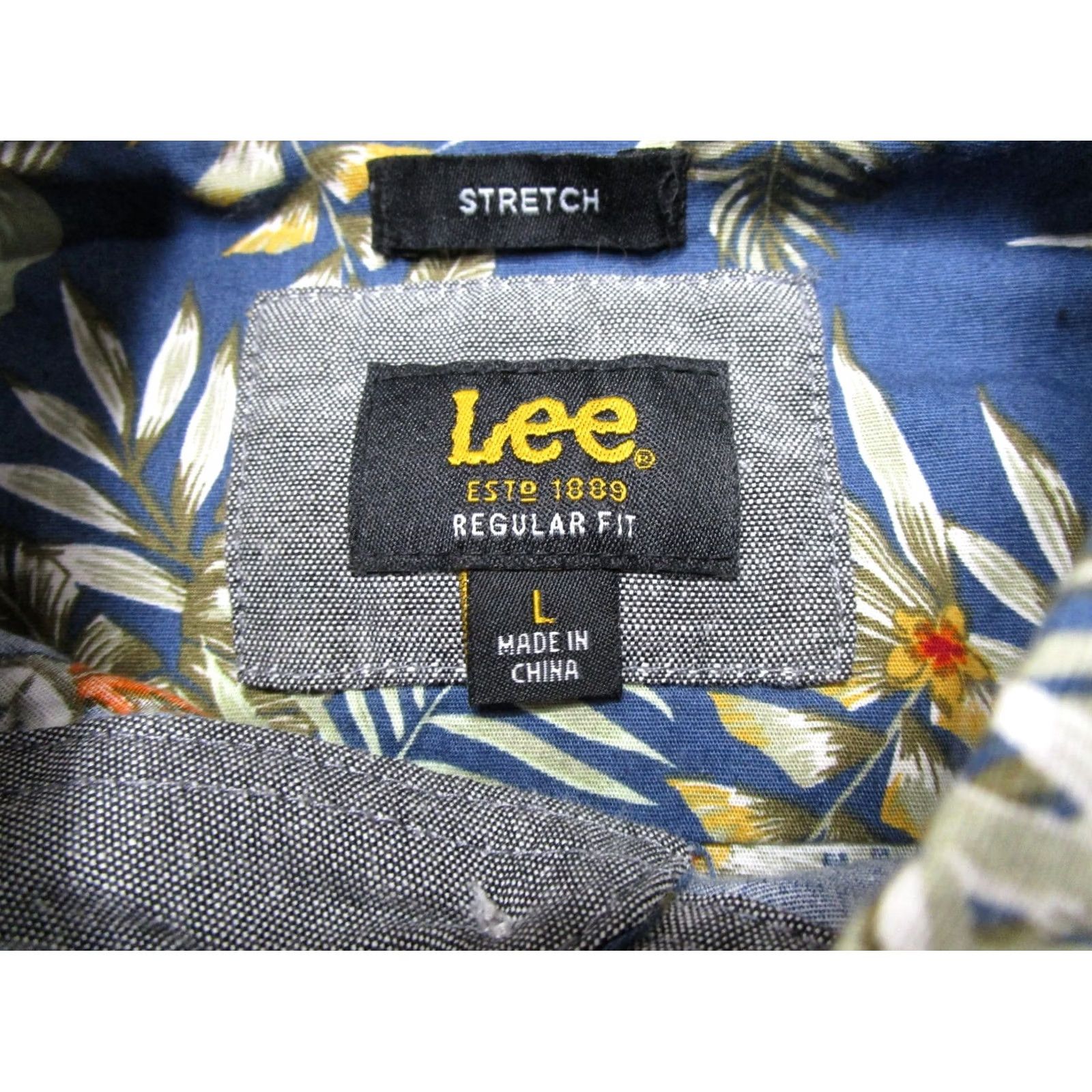 Lee Lee Button-Up Shirt Men L Blue Tropical Floral Hawaiian Cotton Short Sleeve Casual Vacation Resort Shirt Size US L / EU 52-54 / 3 - 2 Thumbnail