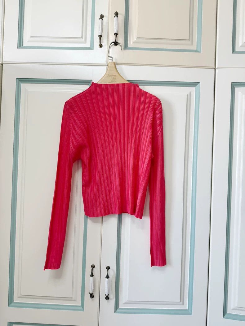 Issey Miyake Issey Miyake size:3 Orange-red ribs, high neck and long sl Size S / US 4 / IT 40 - 2 Thumbnail
