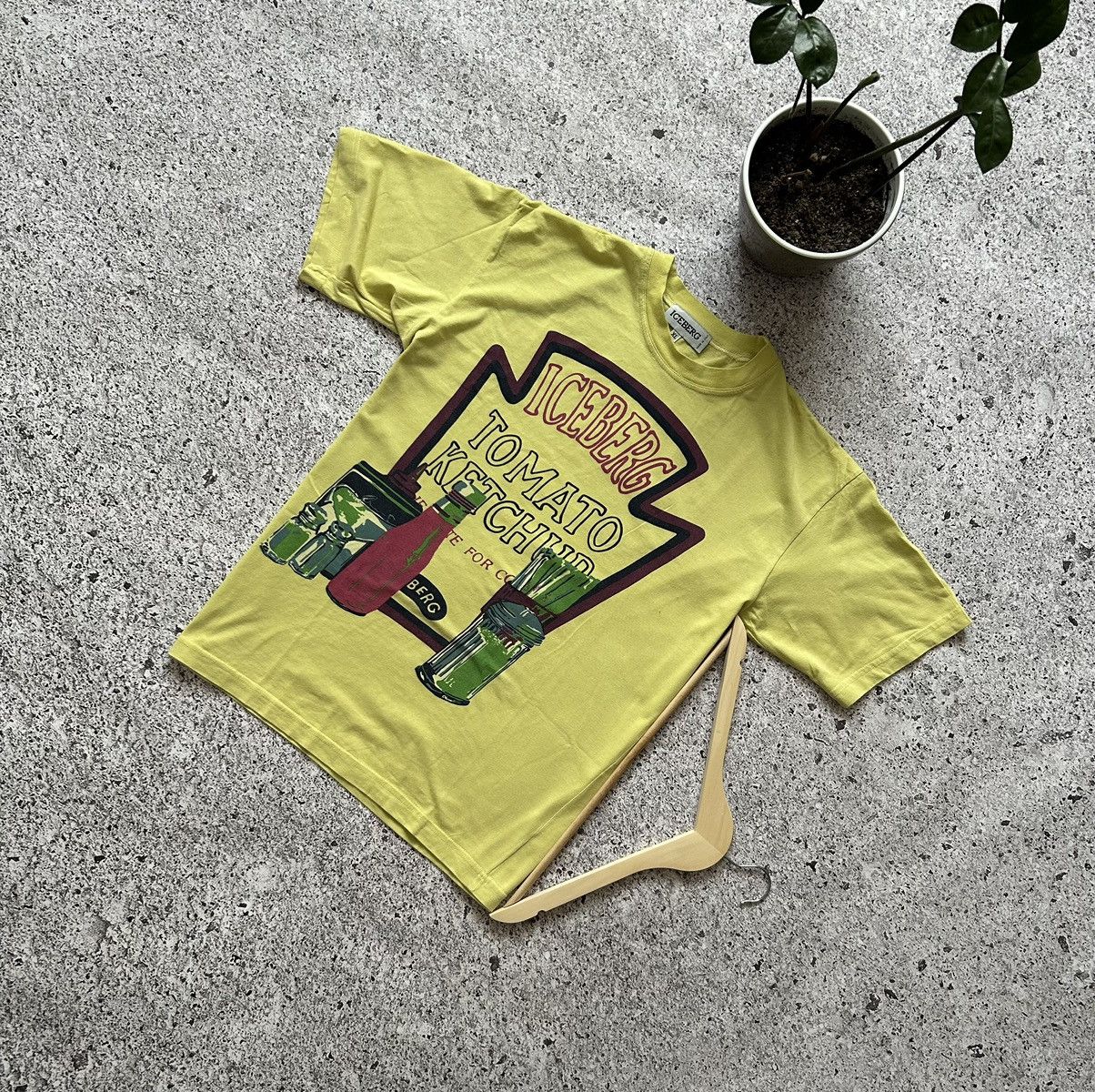 image of Vintage 1990S Iceberg Tomato Ketchup Luxury Art Tee in Yellow, Men's (Size XL)