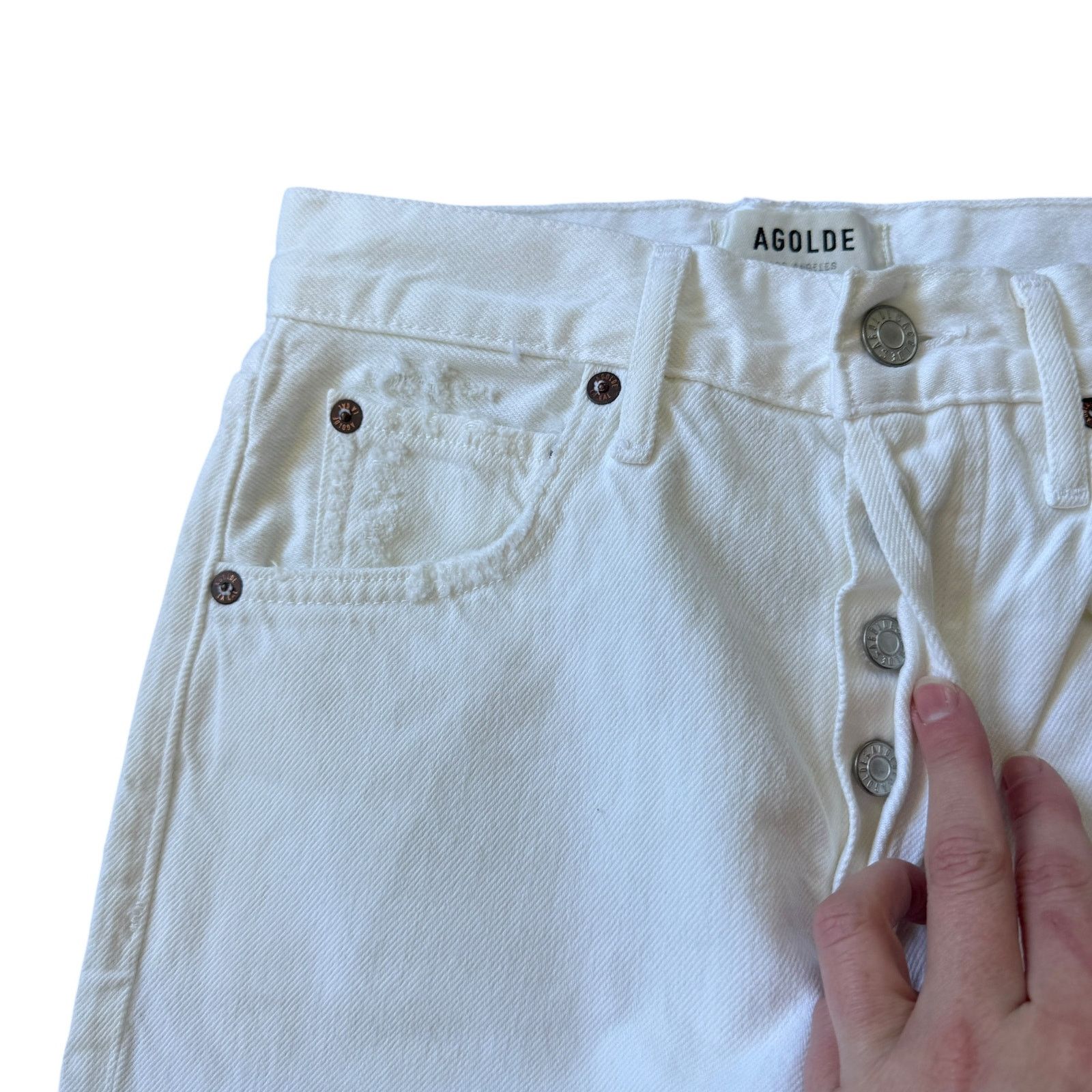 Agolde AGOLDE Riley High Rise Straight Crop Jean Slant Wash Size 23" - 5 Thumbnail