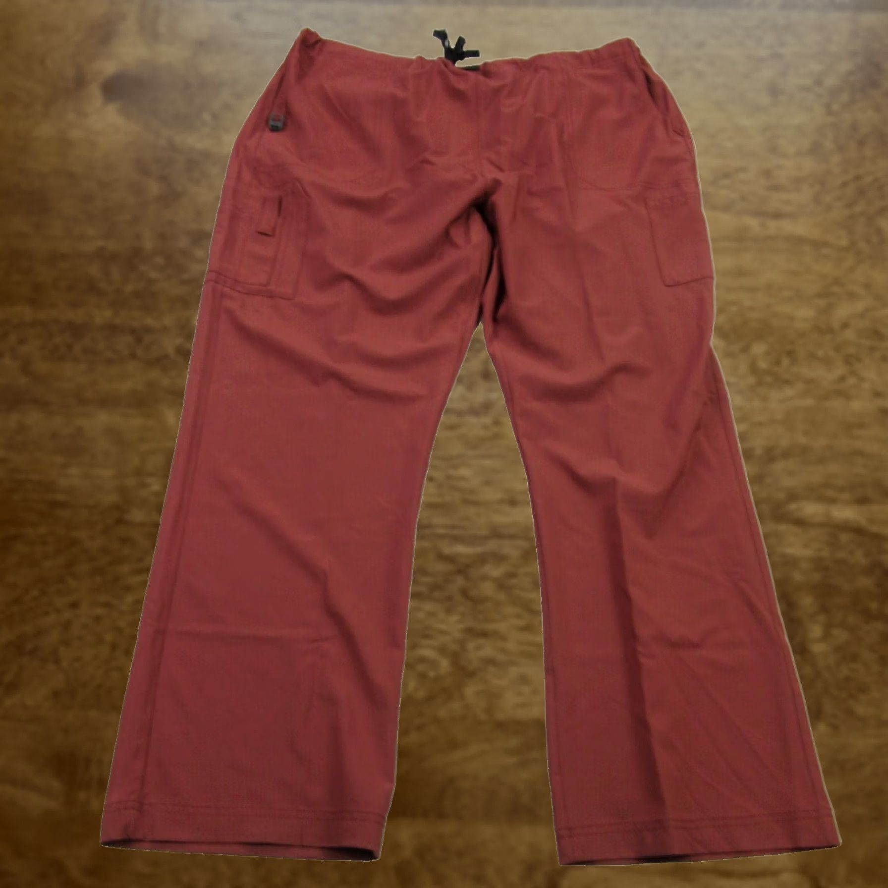 Carhartt Carhartt Pants Women 3XL Lightweight Straight Leg Burgundy Drawstring Flex Force Size 40" / US 18 - 1 Thumbnail