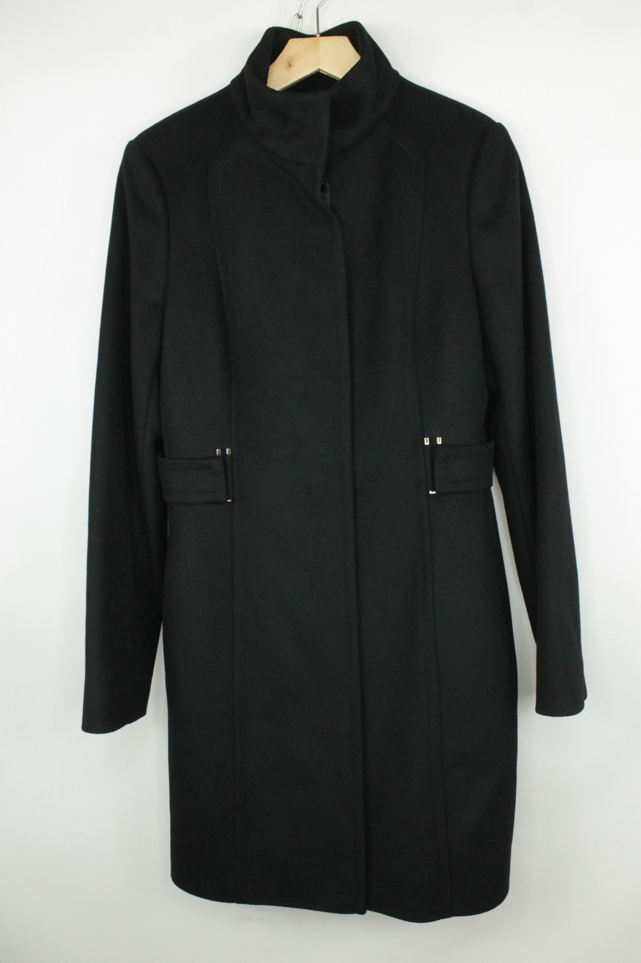 Hugo Boss Hugo Boss Clelina Black Wool Cashmere Tailored Coat Size M / US 6-8 / IT 42-44 - 1 Thumbnail