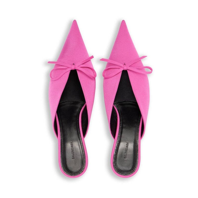 Balenciaga o1srvl11e0526 Knife Bow 40mm Mules in Pink Size US 9 / IT 39 - 6 Thumbnail