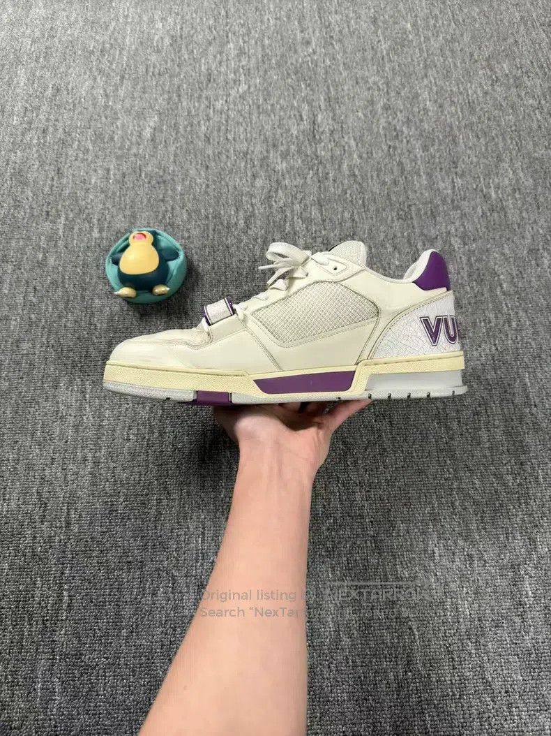 Louis Vuitton Louis Vuitton Trainer White and Purple Velcro shoes Size US 10 / EU 43 - 6 Thumbnail