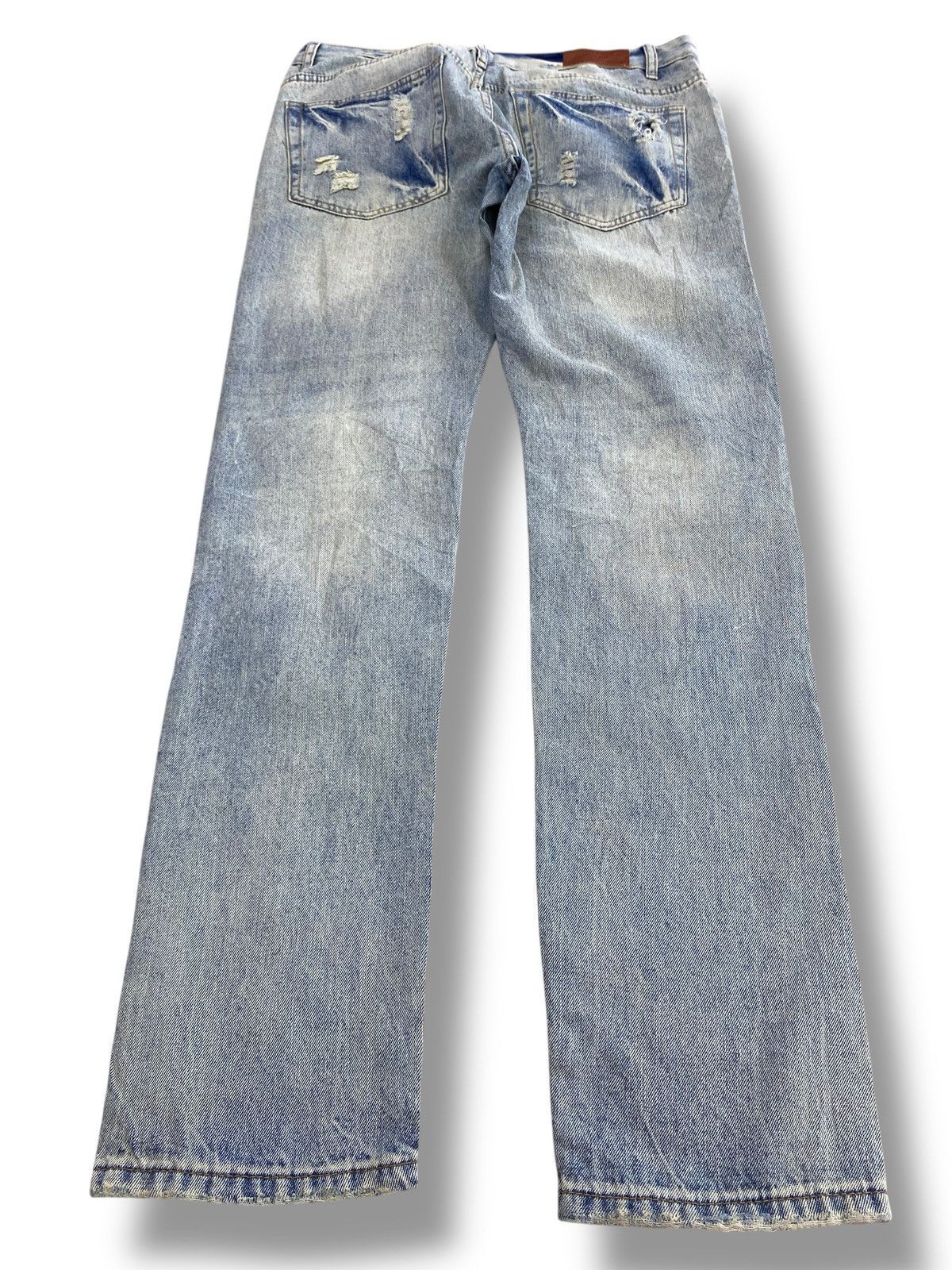 Japanese Brand Japanese Brand Acid Blue Wash Style Patchwork Jeans Size US 32 / EU 48 - 3 Thumbnail
