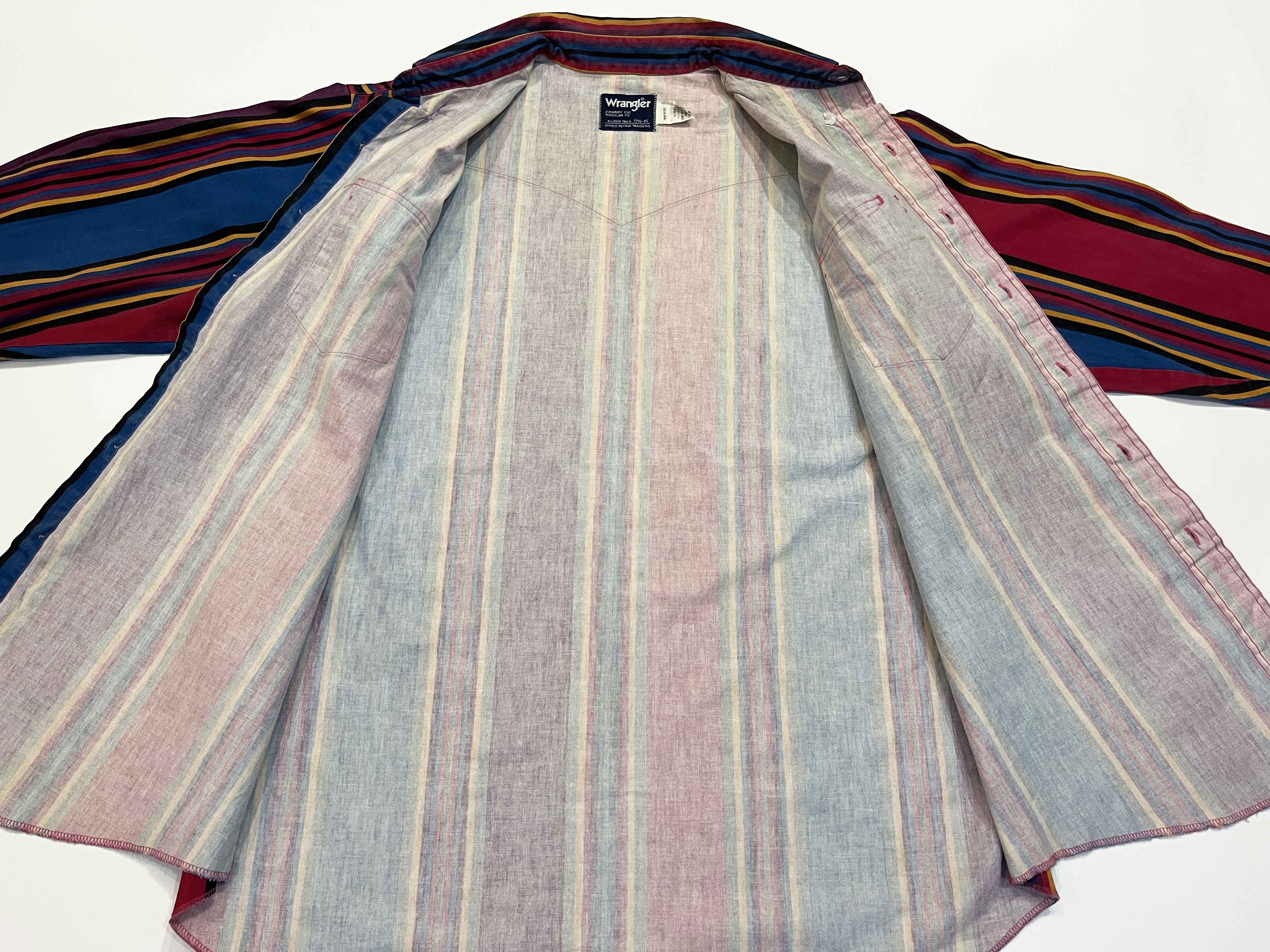 Vintage × Wrangler Vintage Wrangler Brushpopper Western Cowboy Striped Shirt Size US L / EU 52-54 / 3 - 7 Thumbnail