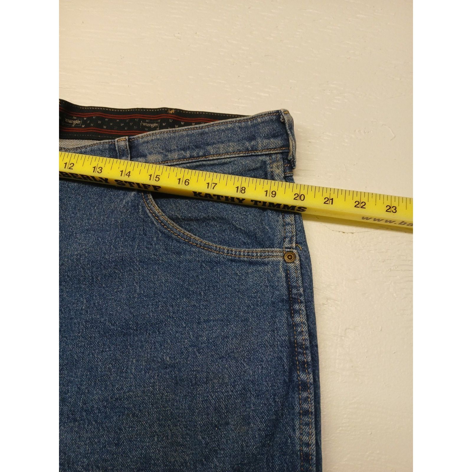 Wrangler Wrangler (38x32) Men's Straight Blue Denim Jeans Size US 38 / EU 54 - 5 Thumbnail
