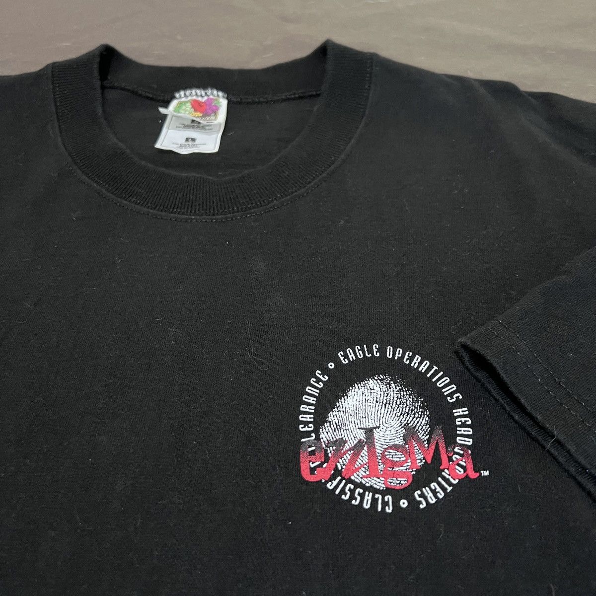 Fruit Of The Loom Vintage 90s Eagle Operation Enigma Fingerprint Tee Military Size US L / EU 52-54 / 3 - 1 Thumbnail