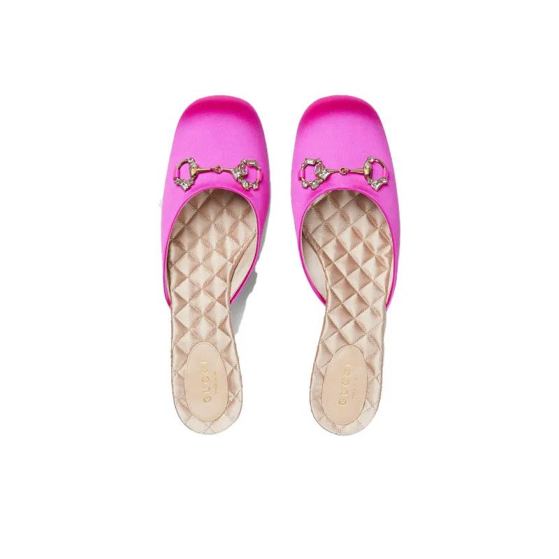 Gucci o1s1wg110125 Horsebit Mules in Fuchsia Size US 7 / IT 37 - 3 Thumbnail