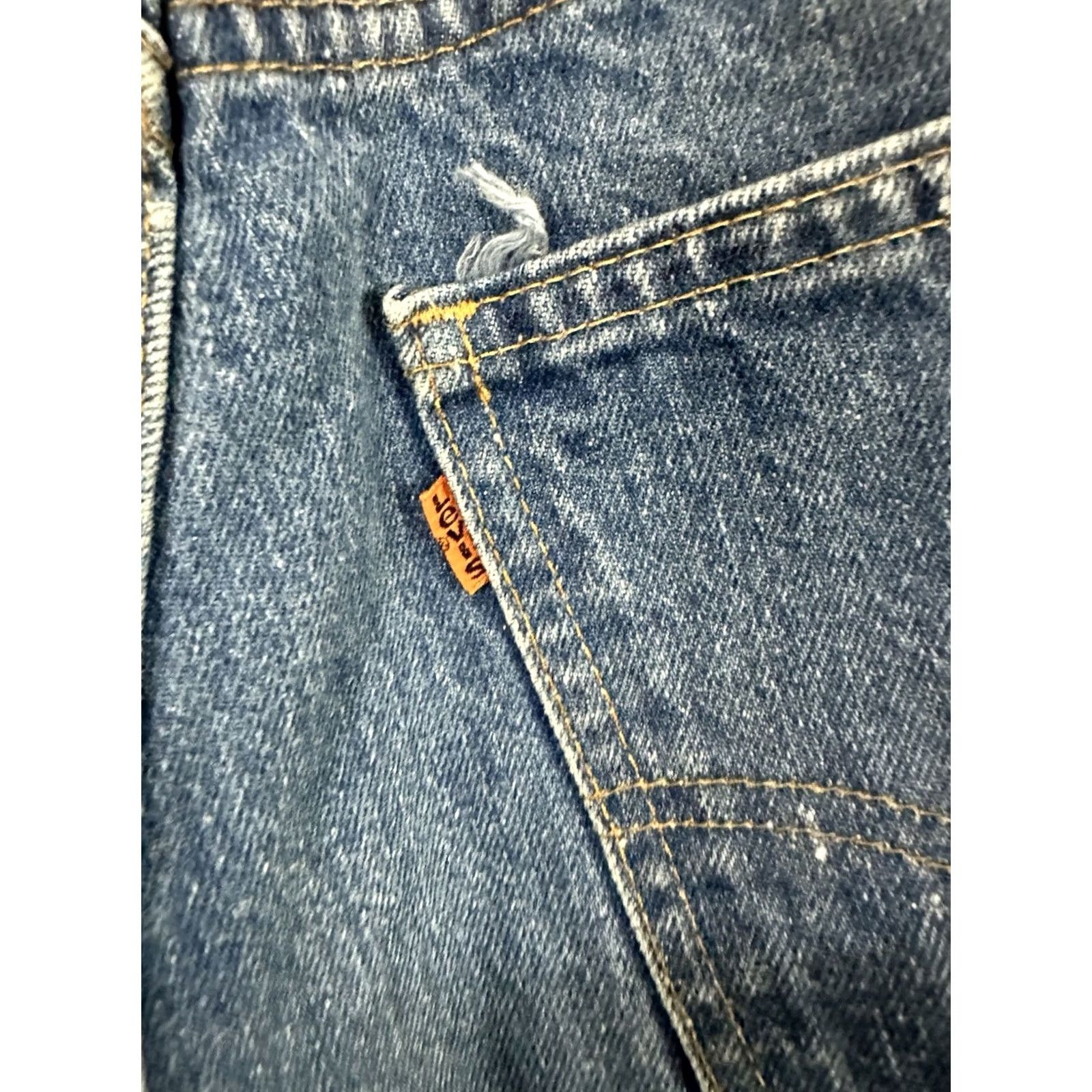 Levi's VTG 80s Levi's 20505 0217 Orange Tab Blue Denim Jeans 32x28 USA Mens Jeans Straight Men 32 Orange Denim Jeans Size US 32 / EU 48 - 4 Thumbnail