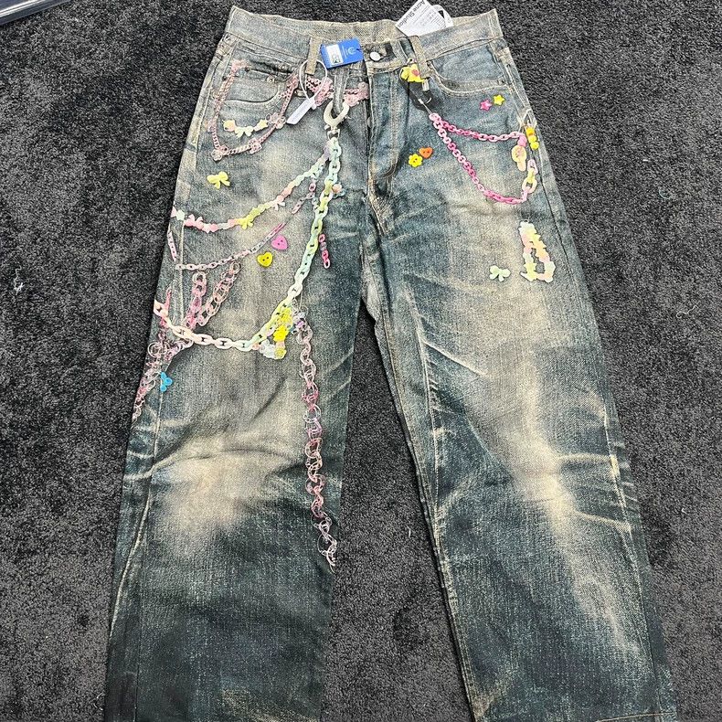 Acne Studios Acne Studios Distressed washed candy chain 3D printed jean Size US 32 / EU 48 - 1 Thumbnail