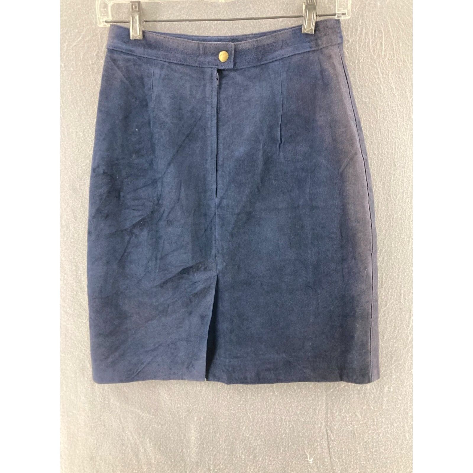 Vintage VINTAGE Rock Creek Suede Leather Skirt Womens 6 Knee Length A-Line Blue 100% Genuine Leather Skirt Rock Womens Size 28" / US 6 / IT 42 - 5 Thumbnail