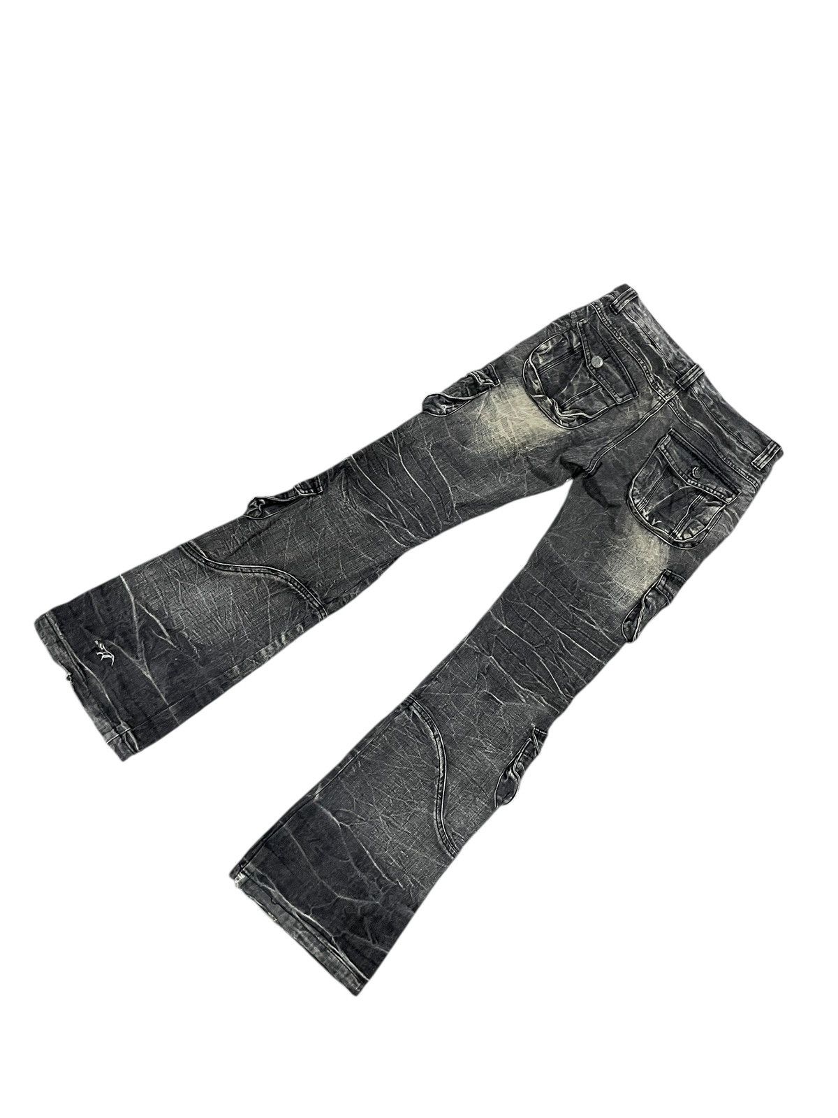LOWBOX Lowbox Flared Distressed Stonewash Jeans Size US 31 - 9 Thumbnail