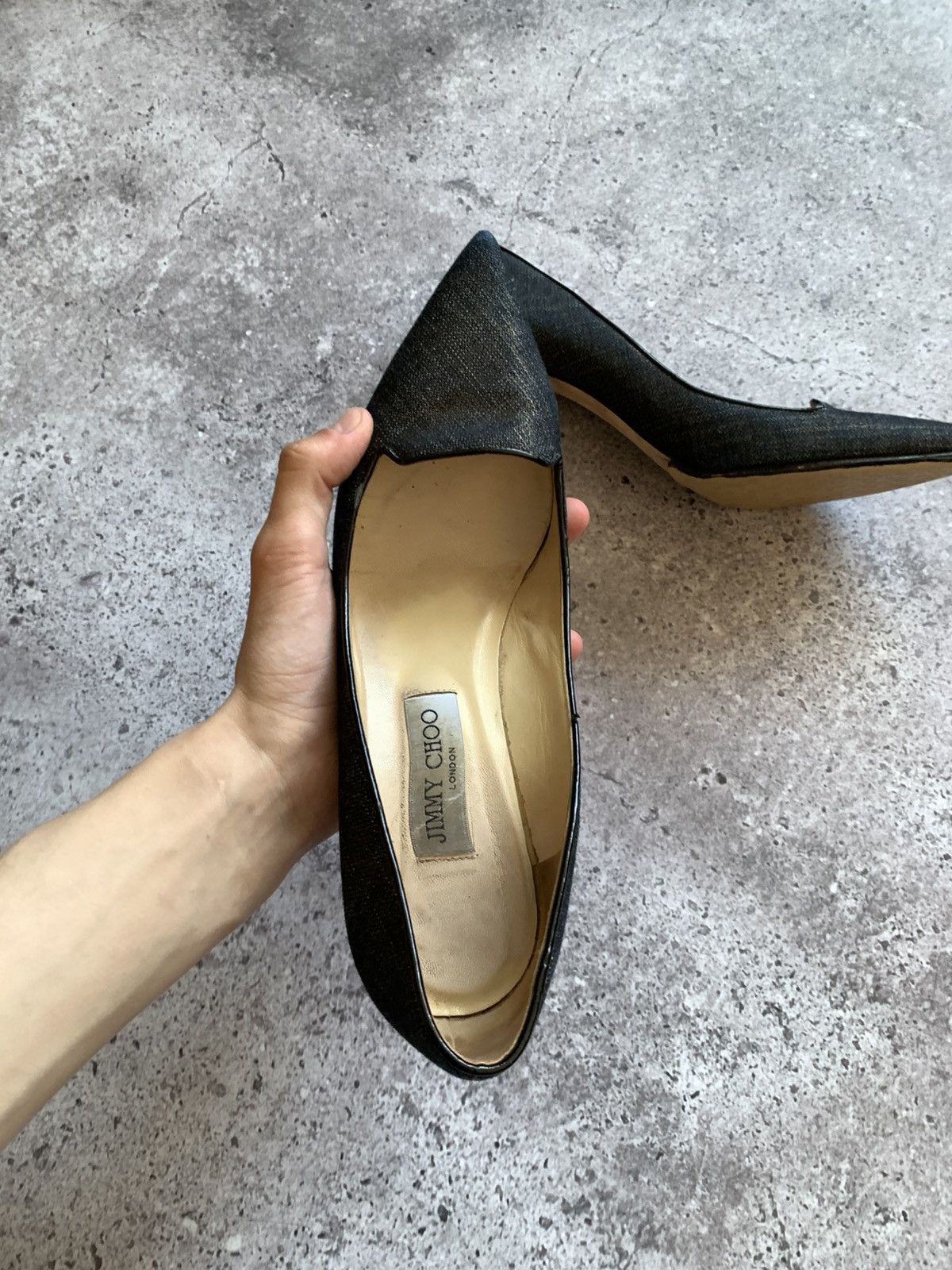 Jimmy Choo 🔥JIMMY CHOO DENIM HEELS Size US 10 / IT 40 - 6 Thumbnail