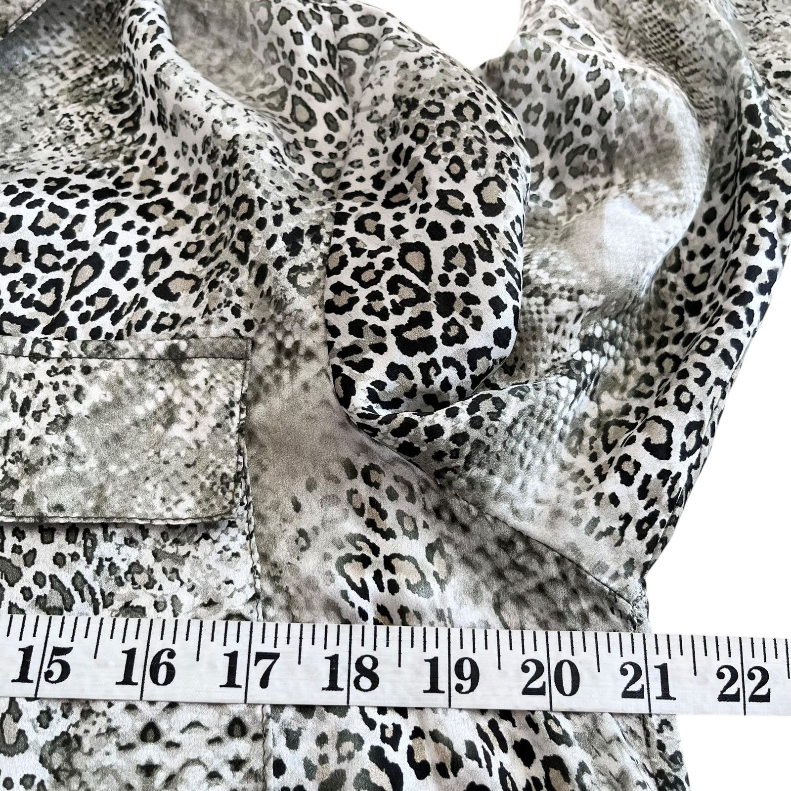 LOLA + SOPHIE Lola & Sophie Gray Silk Leopard Animal Button Maxi Dress Size L / US 10 / IT 46 - 8 Thumbnail