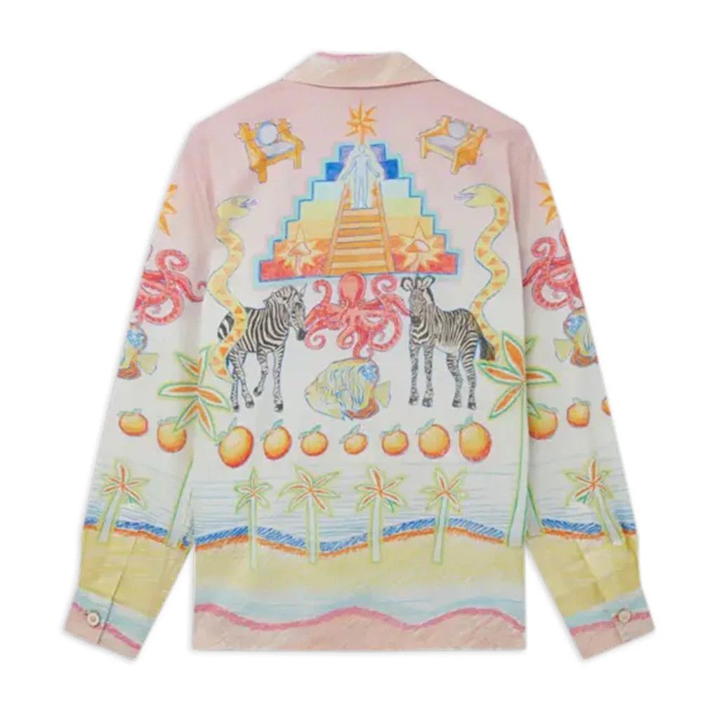 Casablanca o1mle0326 Cuban Collar Long Sleeve Shirt in Multicolor Size US XS / EU 42 / 0 - 2 Thumbnail
