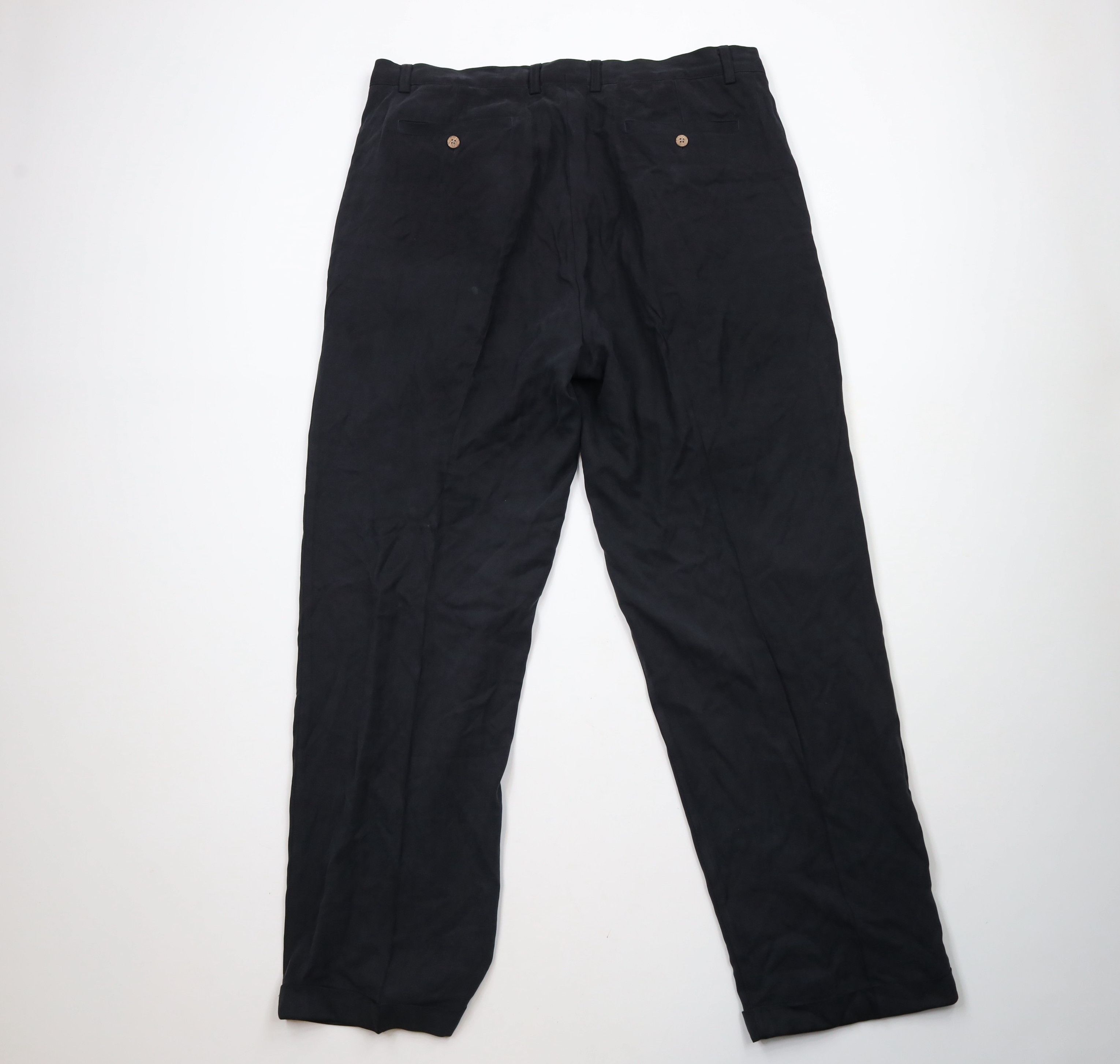 Vintage Vintage 90s Streetwear Wide Leg Herringbone Silk Pants Size US 40 / EU 56 - 10 Thumbnail