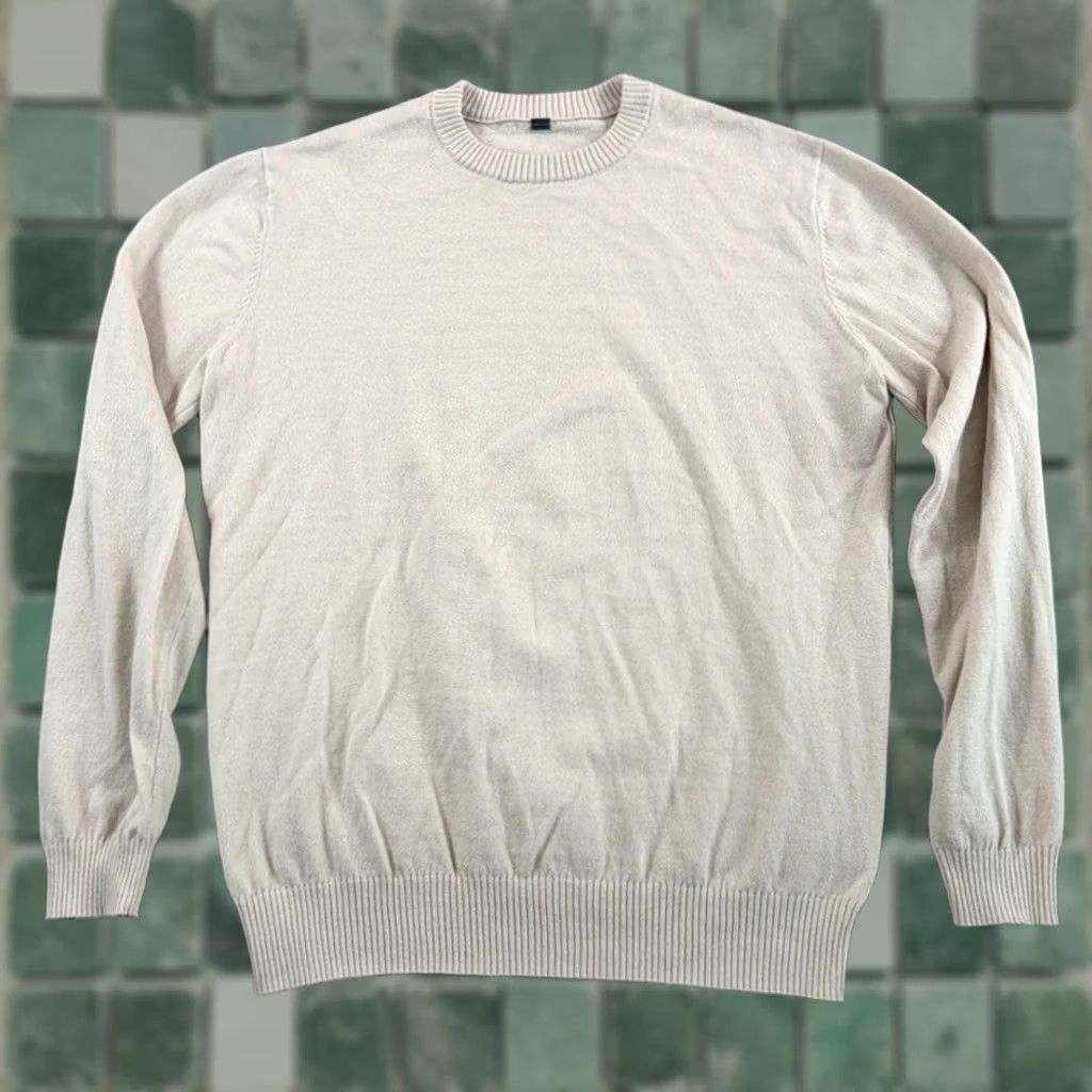 Vuori VUORI Fluent Sweater Bone Cotton Cashmere Blend Men M Crew Neck Long Sleeve Pullover Lightweight Casual Winter Spring Fall Size US M / EU 48-50 / 2 - 1 Thumbnail