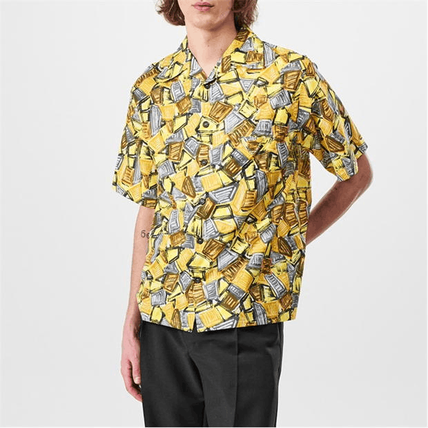 Prada Print Short Sleeve Shirt Size US L / EU 52-54 / 3 - 3 Thumbnail