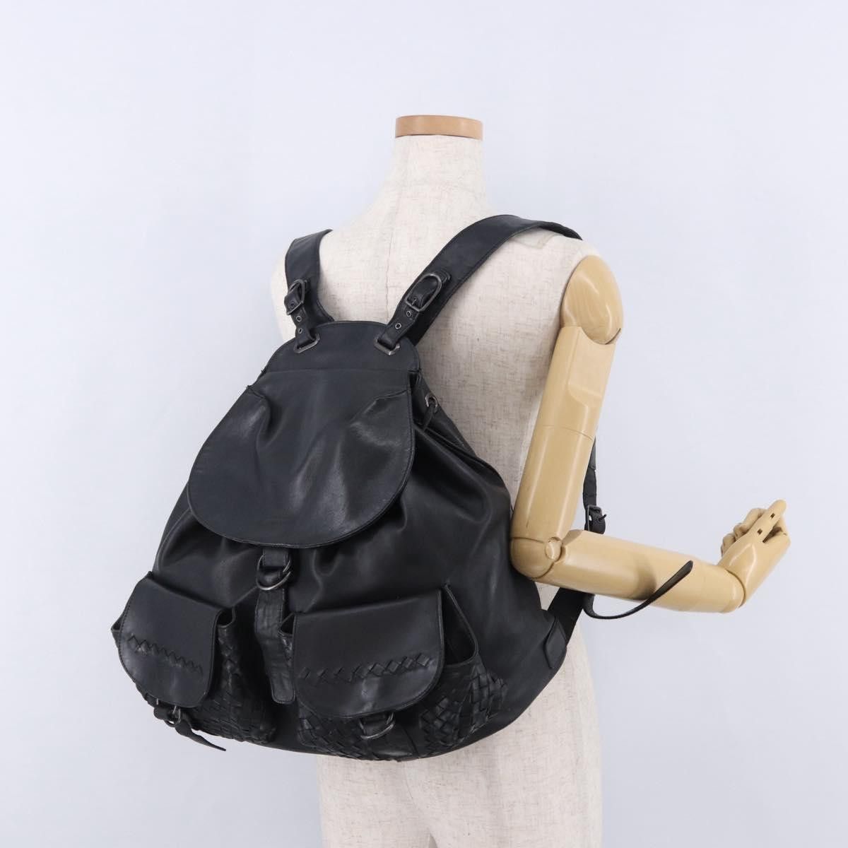 Bottega Veneta BOTTEGA VENETA INTRECCIATO Backpack Leather Black 155095 Size ONE SIZE - 24 Thumbnail
