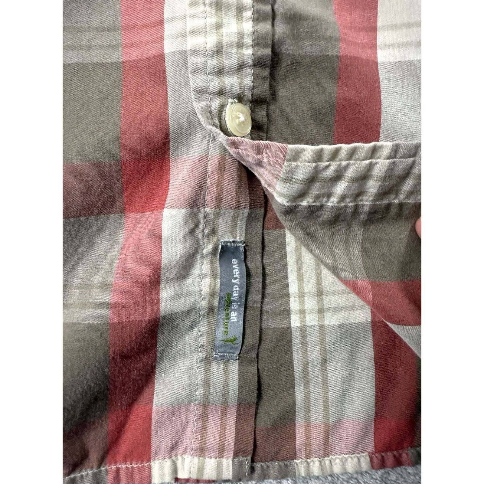 Vintage Horny Toad Men's Plaid Button Up Shirt XL Hike Camp Outdoor Vacation Fish Orange Tan Size US XL / EU 56 / 4 - 3 Thumbnail