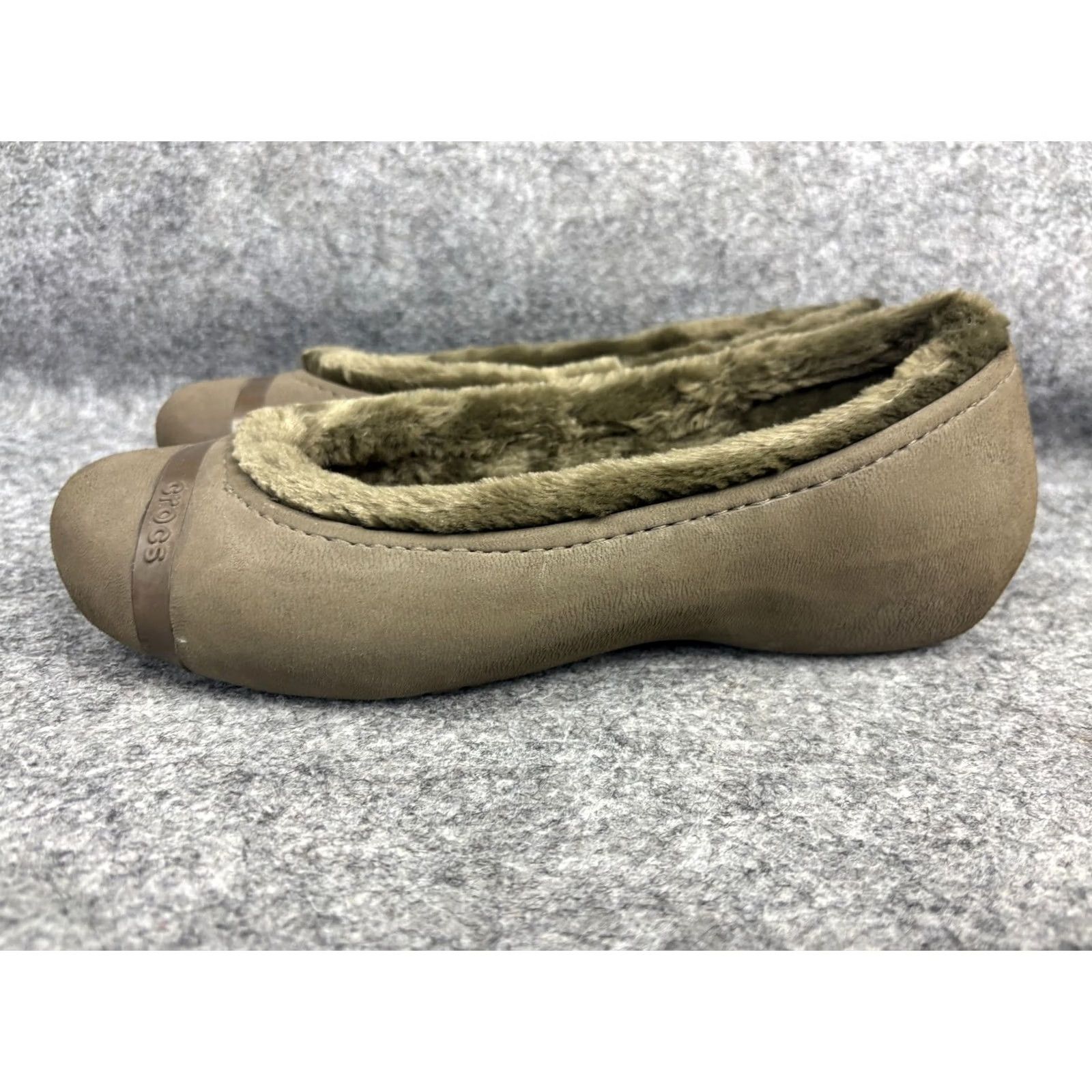 Crocs Crocs Nanook Faux Fur Lined Ballet Flats Women's 9 Brown Slip On Size US 9 / IT 39 - 3 Thumbnail