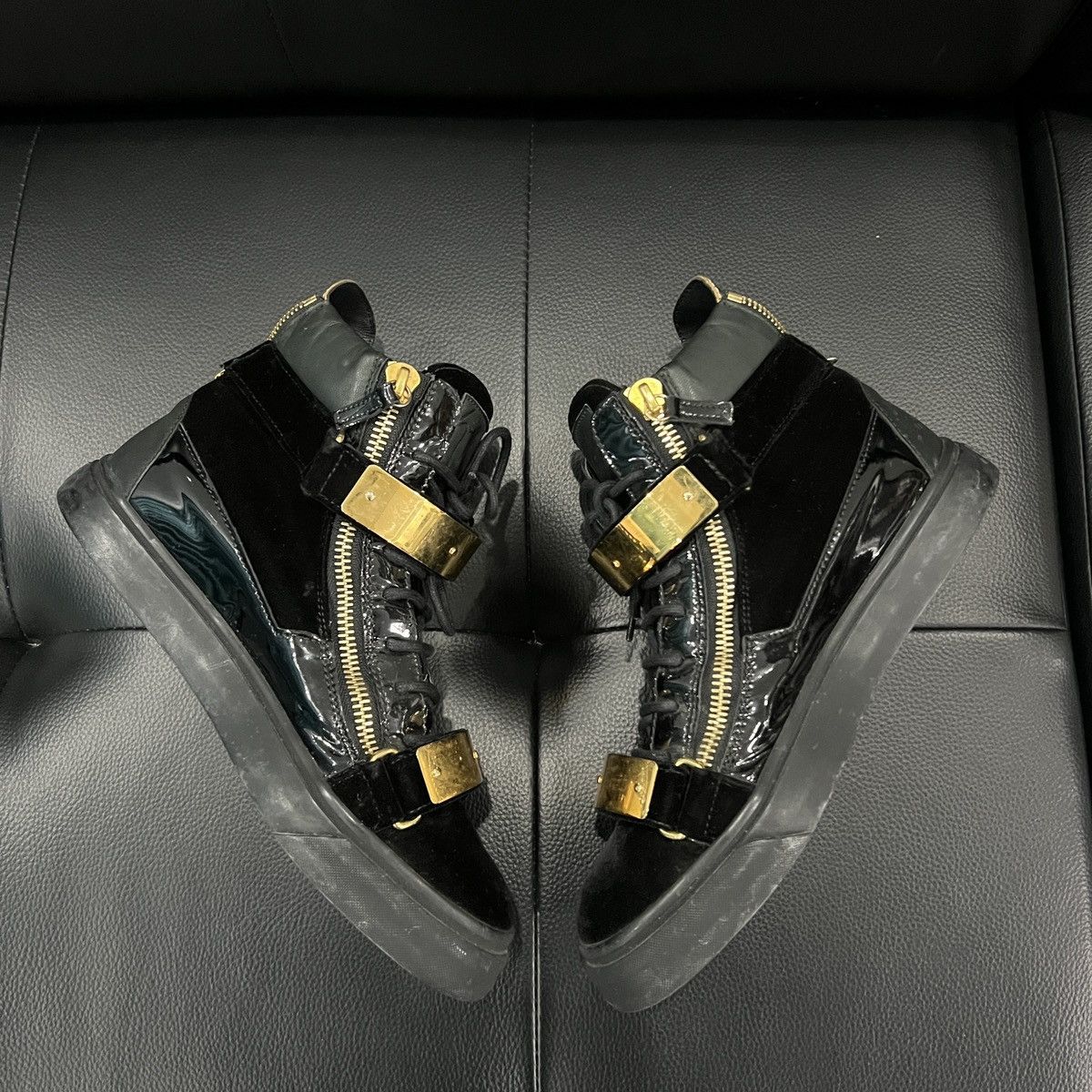 Giuseppe Zanotti Giuseppe Zanotti GZ Double Buckle Patent High-Top Sneakers V Size US 9 / EU 42 - 2 Thumbnail
