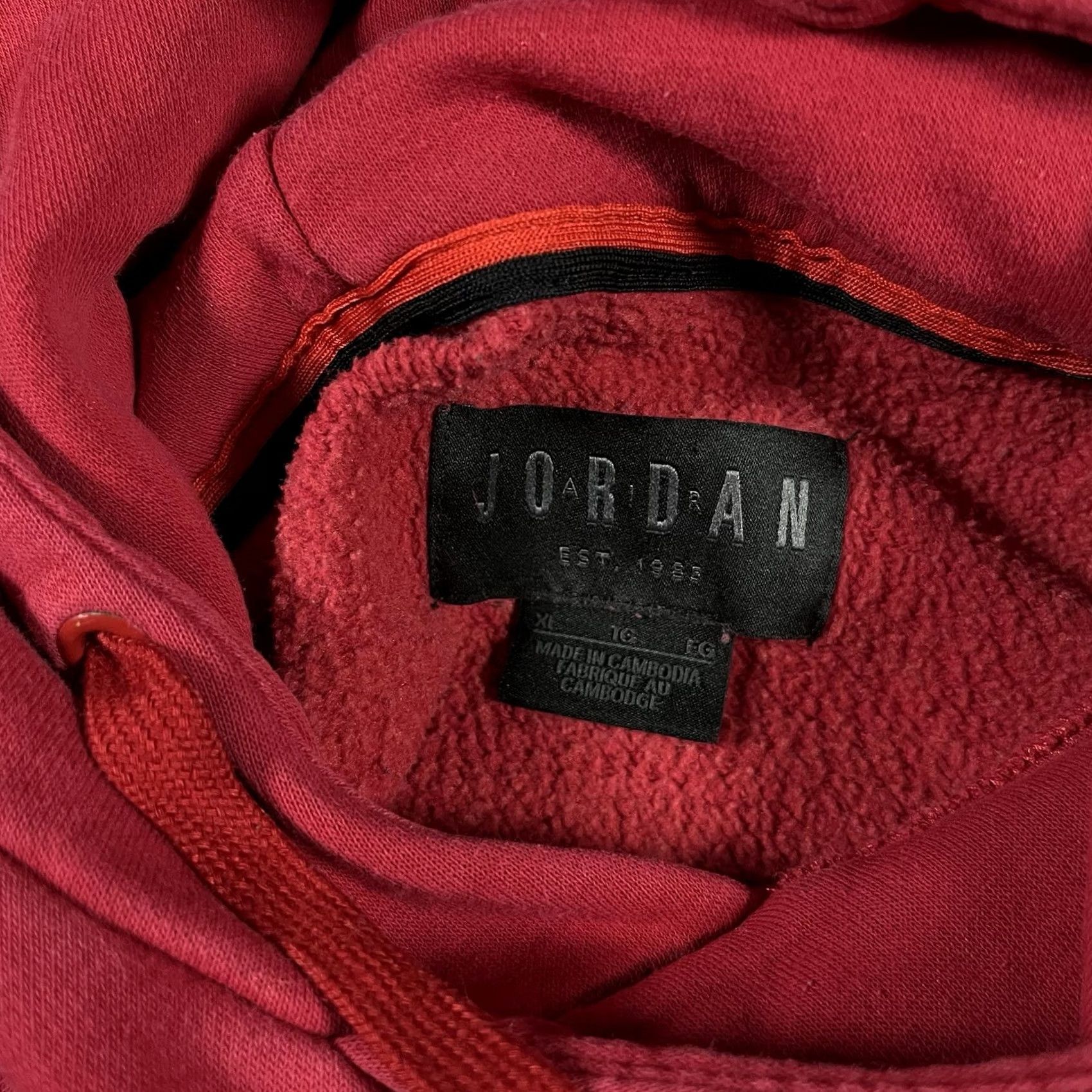Jordan Brand Air Jordan Hoodie Men XL Red Pullover Jumpman Basketball Sweatshirt Classic Size US XL / EU 56 / 4 - 4 Thumbnail