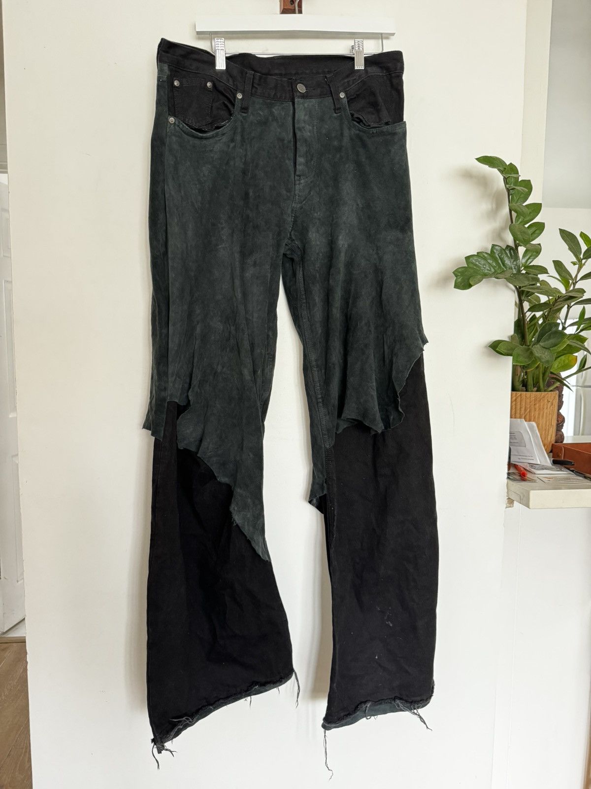 Paradoxe Paris Overlayed leather baggy jeans Size US 34 / EU 50 - 1 Thumbnail