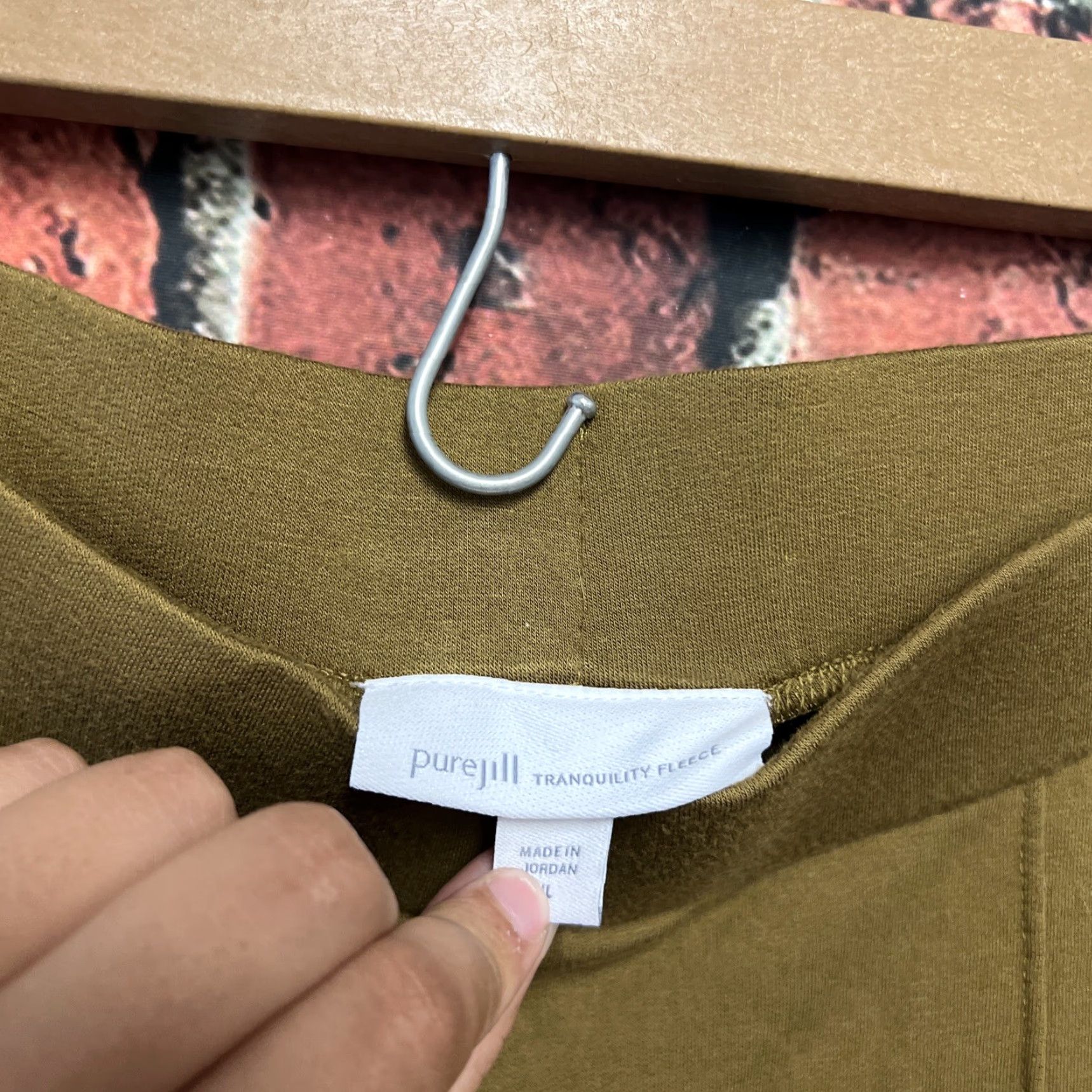 J. Jill J Jill Pure Jill Tranquility Fleece Pants Womens XL Yellow Jogger Elastic Waist Straight Leg Casual Size 40" / US 18 - 2 Thumbnail