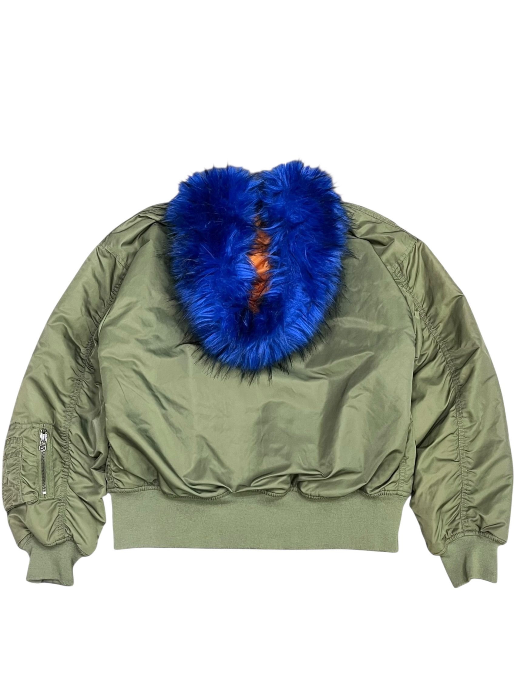 X-Girl 🔥GORGEOUS X-GIRL Ice Blue Fur MA-1 Bomber Jacket Vintage Size M / US 6-8 / IT 42-44 - 7 Thumbnail