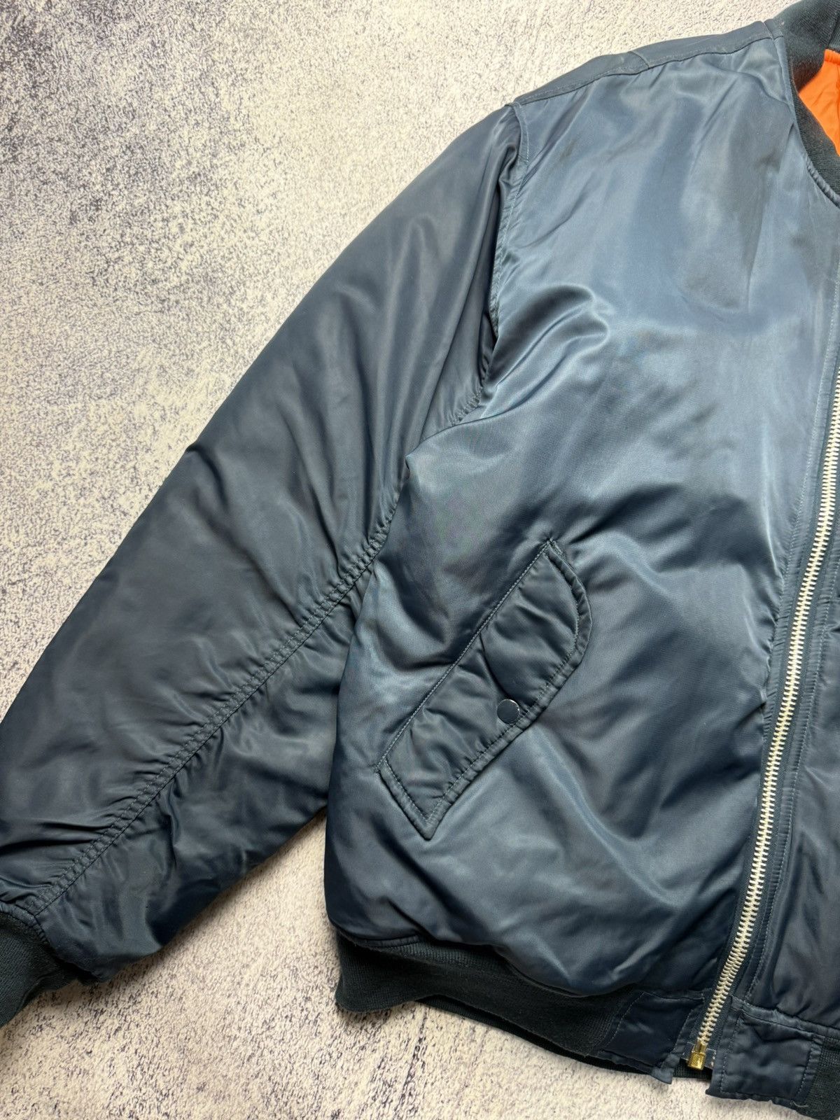 Alpha Industries Vintage Blue Reversible Bomber Jacket MA1 USA Y2K Size US XXL / EU 58 / 5 - 11 Thumbnail