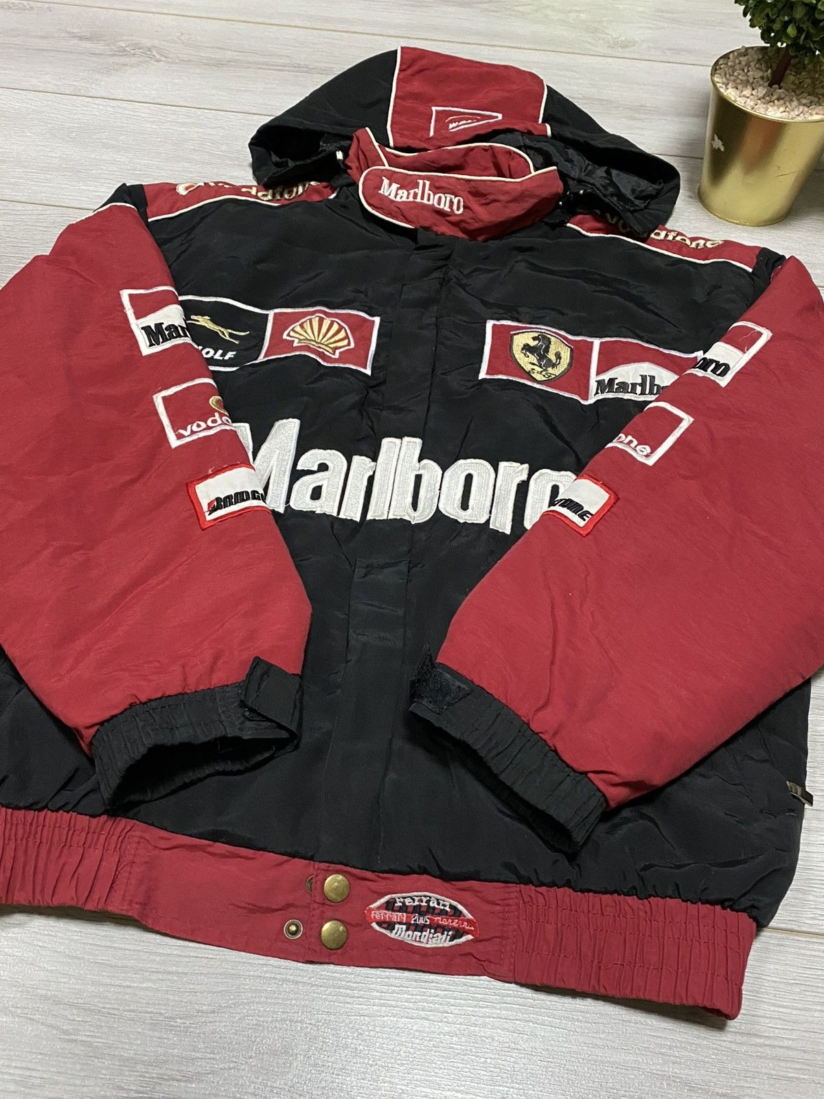 Marlboro Marlboro Ferrari vintage racing bomber shell jacket Size US XL / EU 56 / 4 - 9 Thumbnail