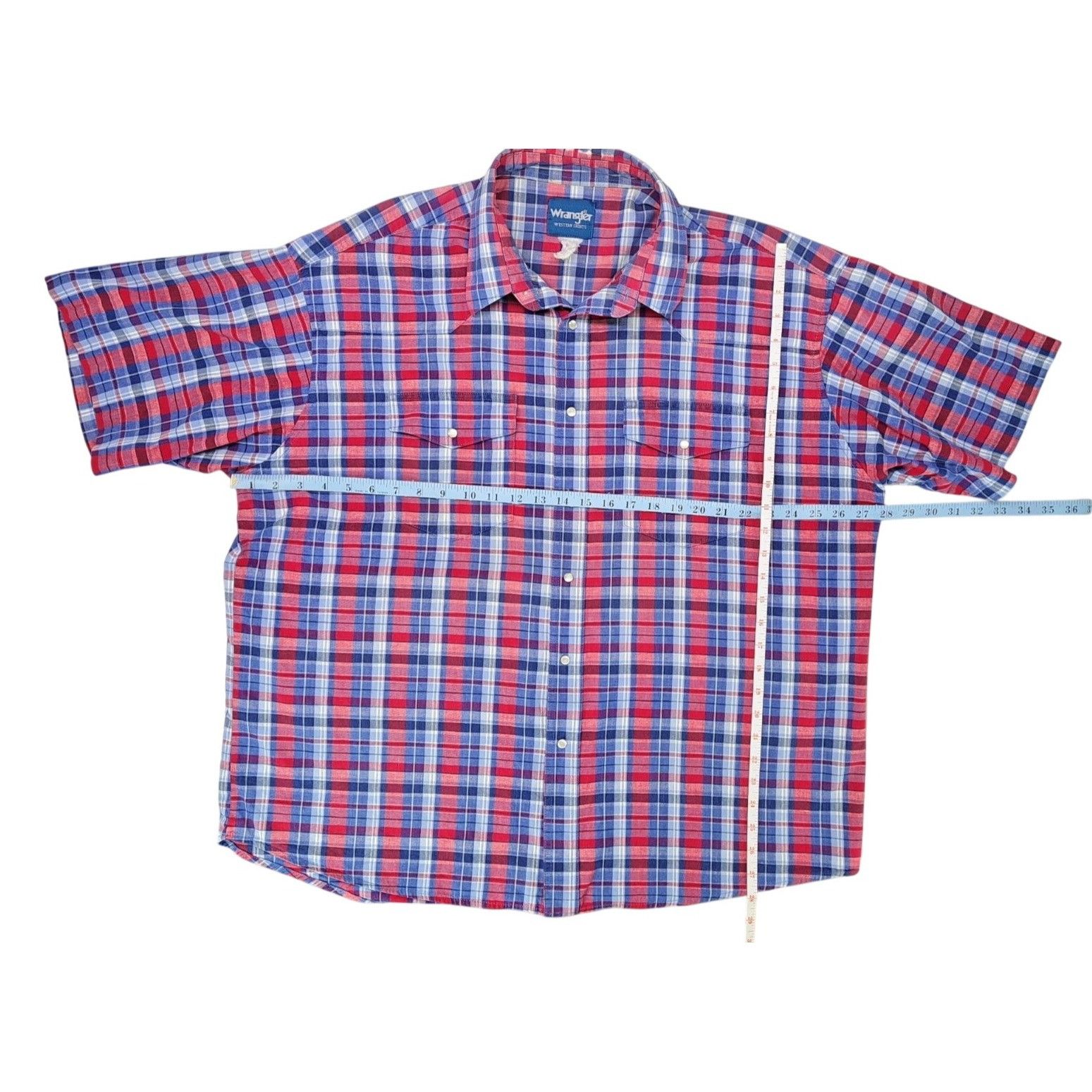 Wrangler Vintage Wrangler Pearl Snap Men 3XL Western Plaid Short Slv Size US XXL / EU 58 / 5 - 4 Thumbnail