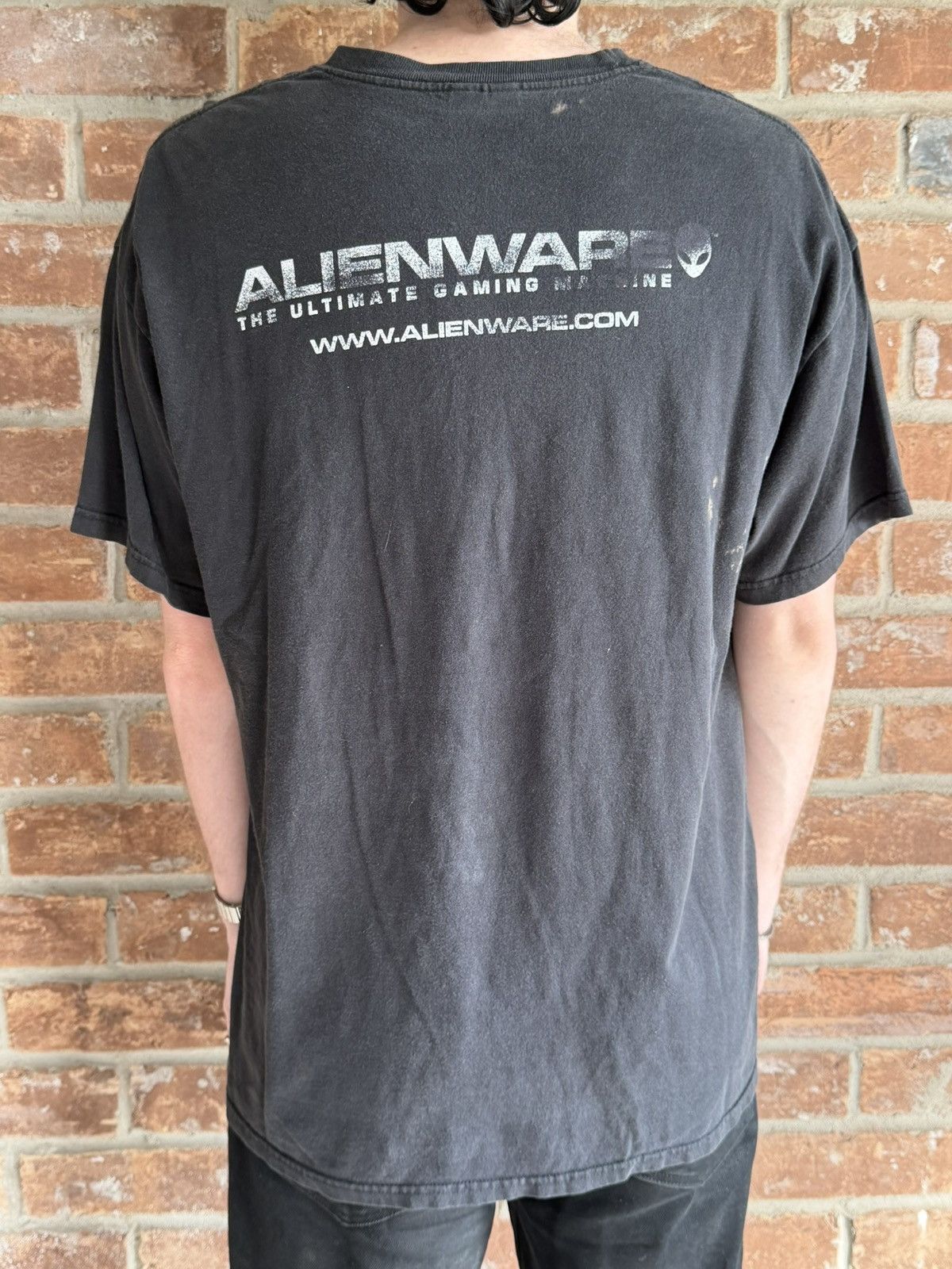 Vintage Alienware Tee XL Faded Distressed Y2K Gamer Rare